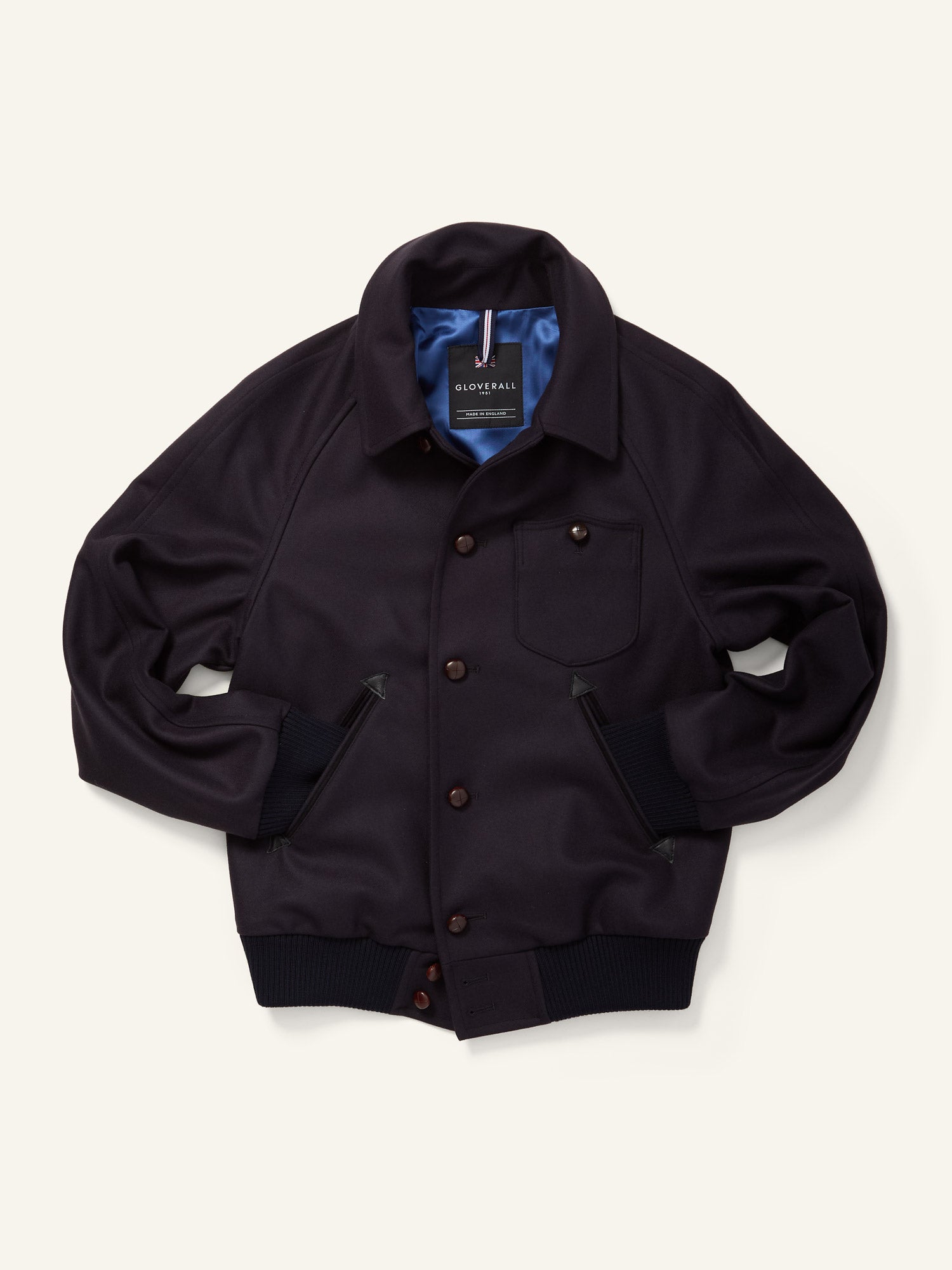 Tweed Collab Varsity Jacket Navy