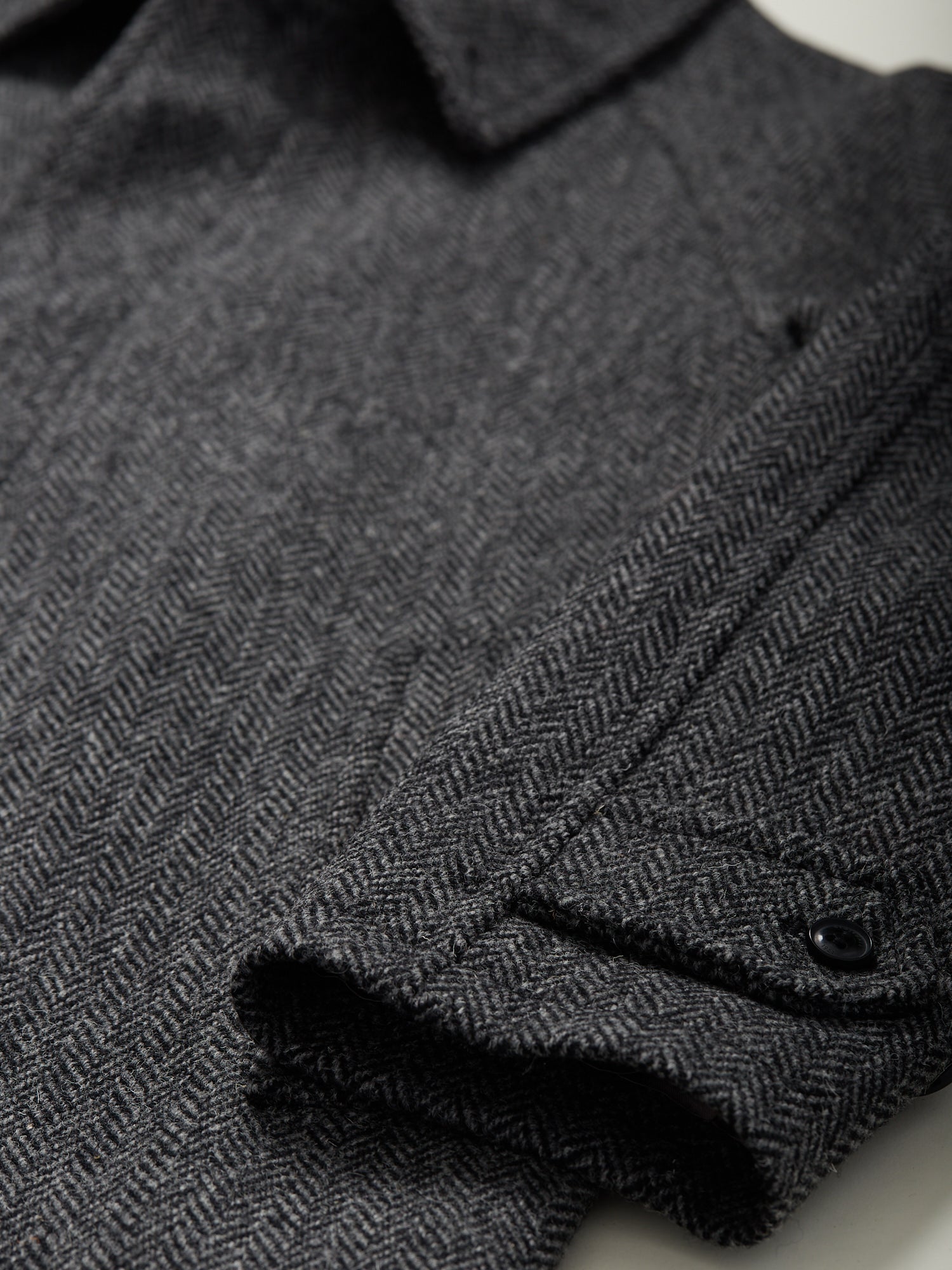 Harris Tweed Raglan Coat Grey Herringbone