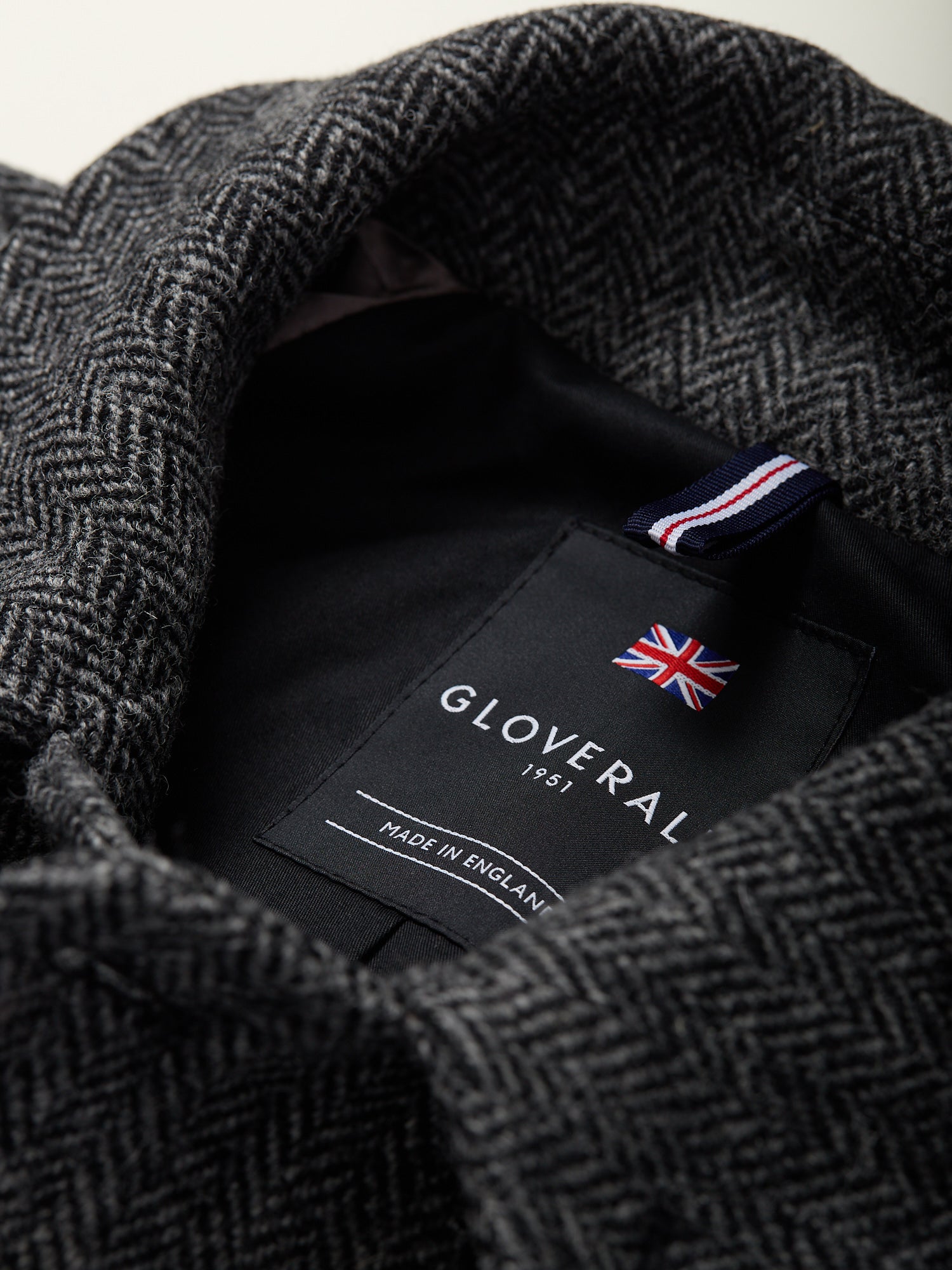 Harris Tweed Raglan Coat Grey Herringbone