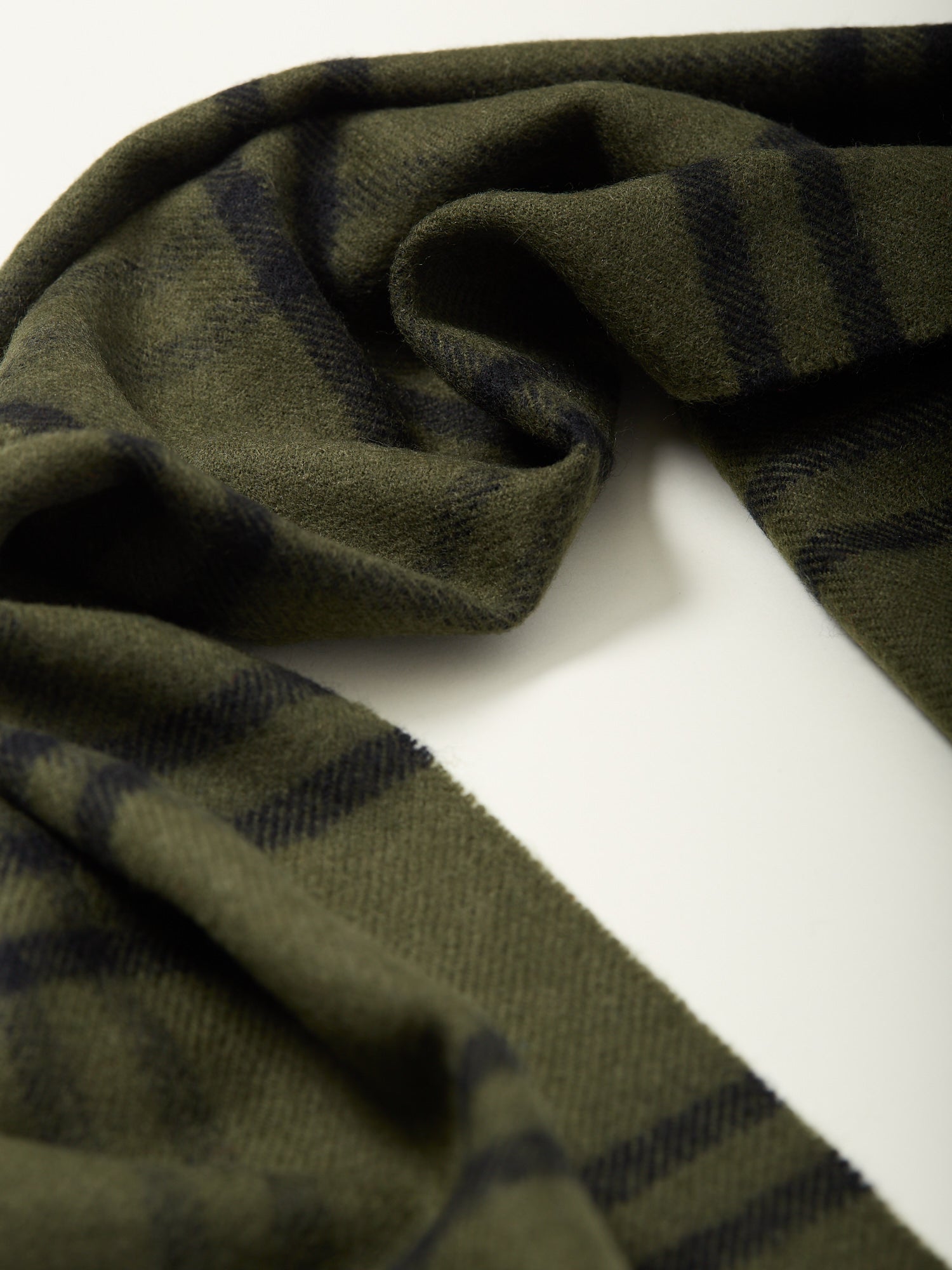 Lambswool Scarf Olive Plaid