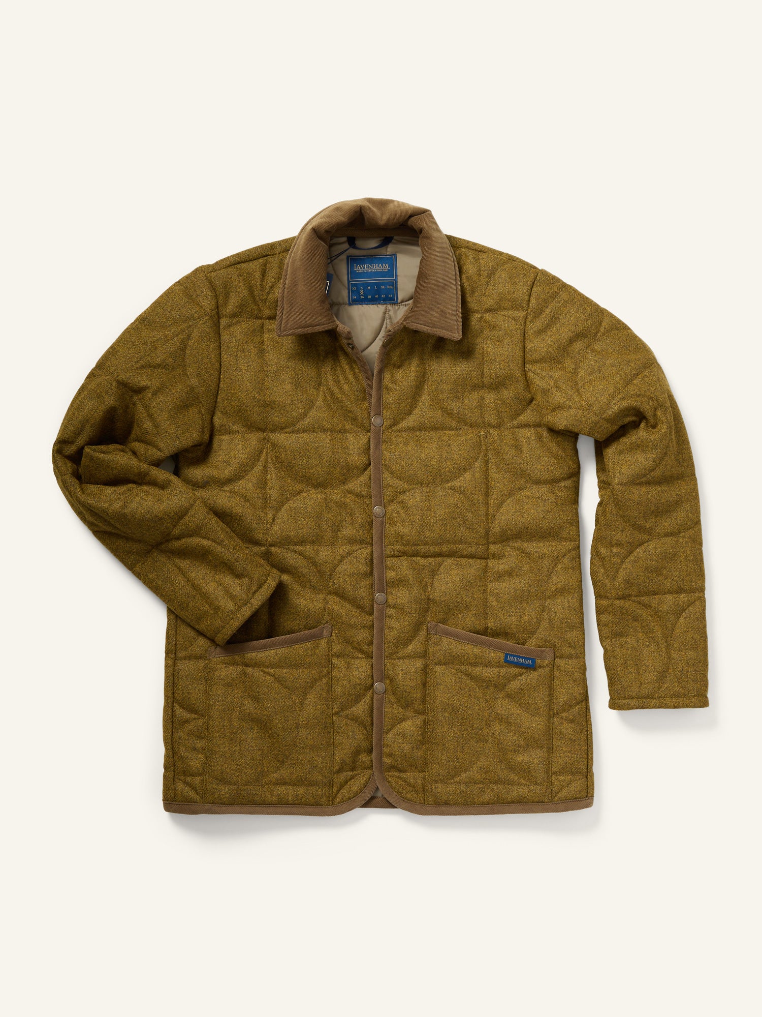 Denham Wool Quilted Jacket Moss