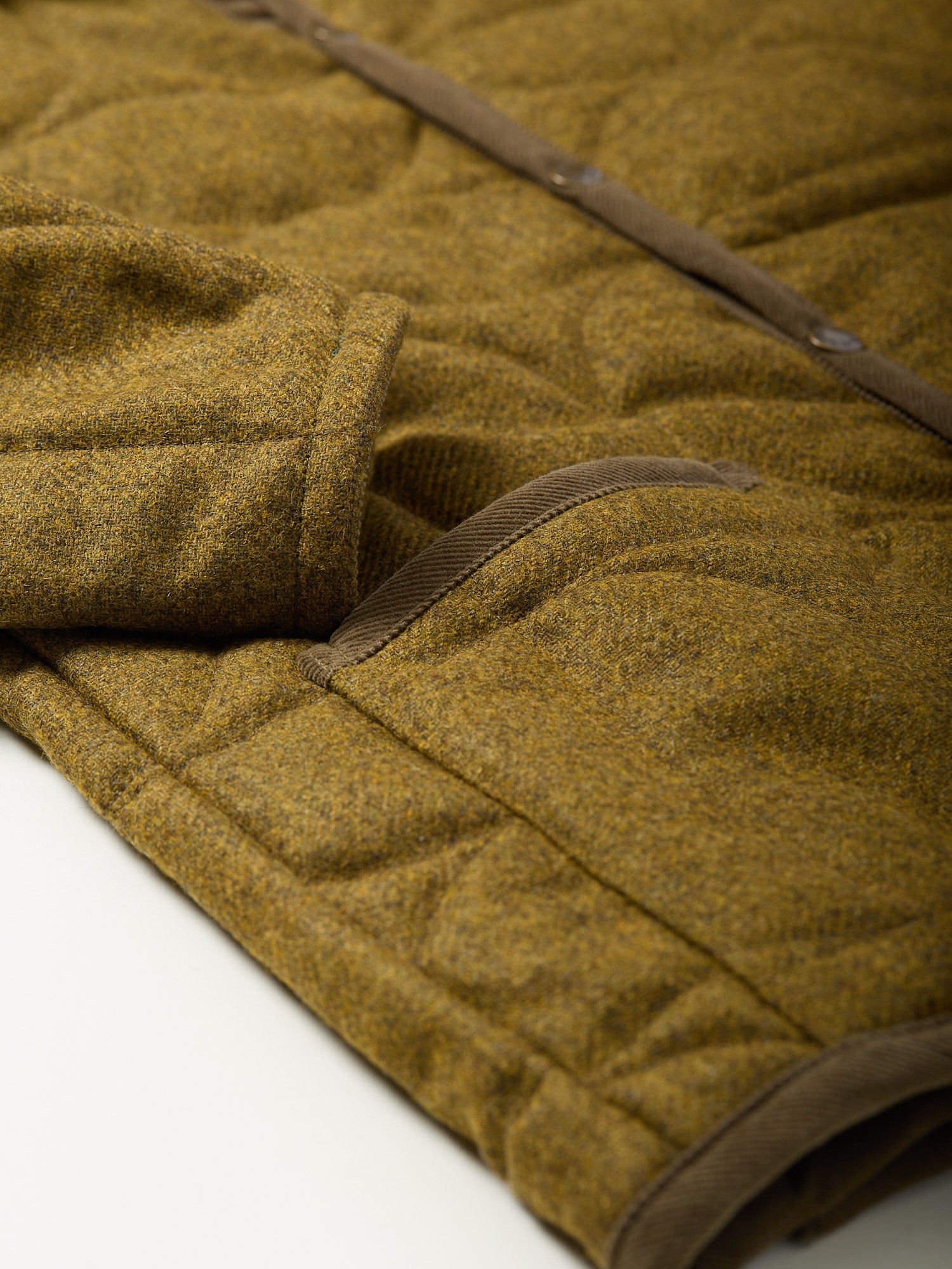 Denham Wool Quilted Jacket Moss