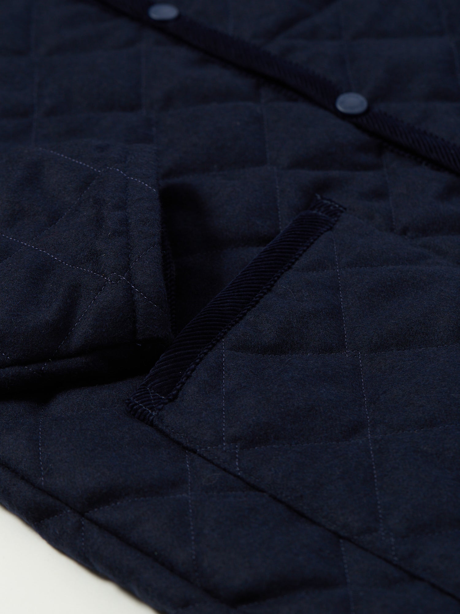 Denham Wool Quilted Jacket Navy