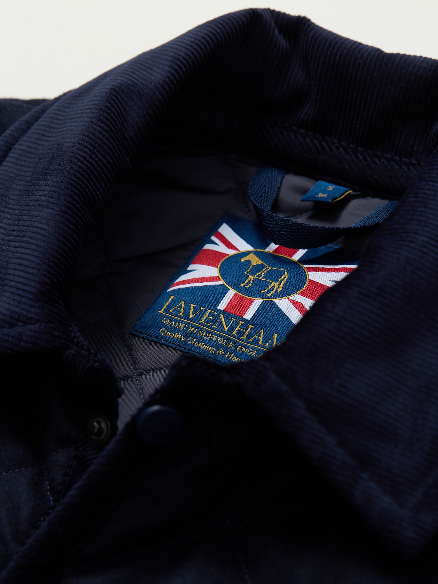 Lavenham Denham Wool Quilted Jacket Navy