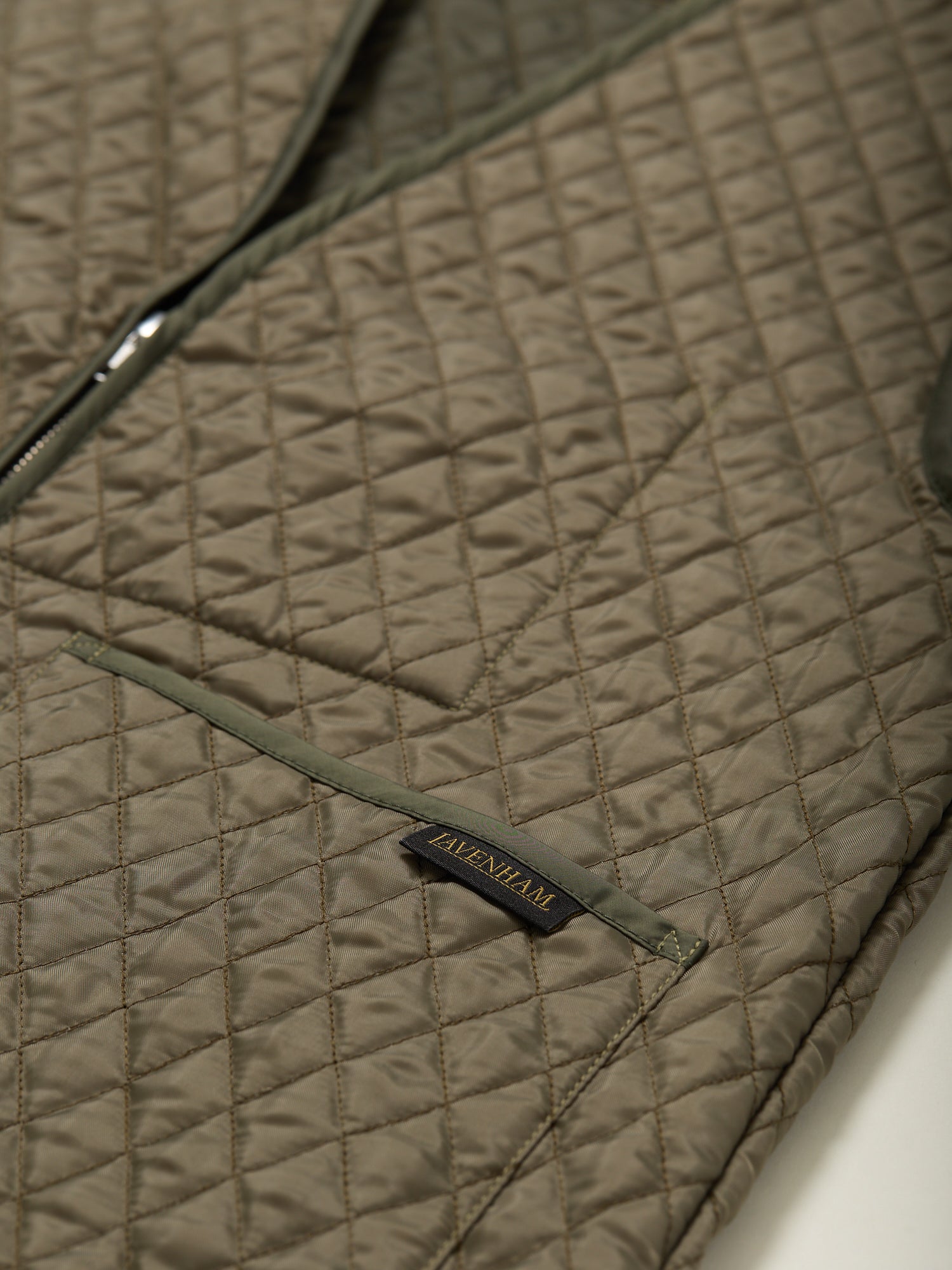 Zipped Quilted Gilet Olive