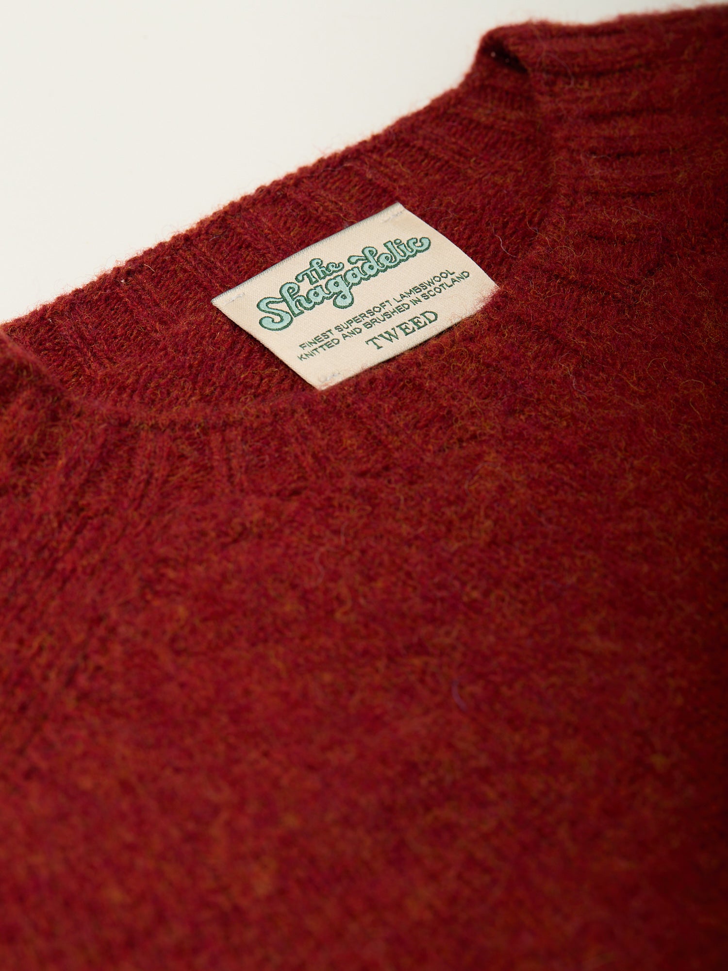 The Shagadelic Brushed Shetland Crewneck Madder