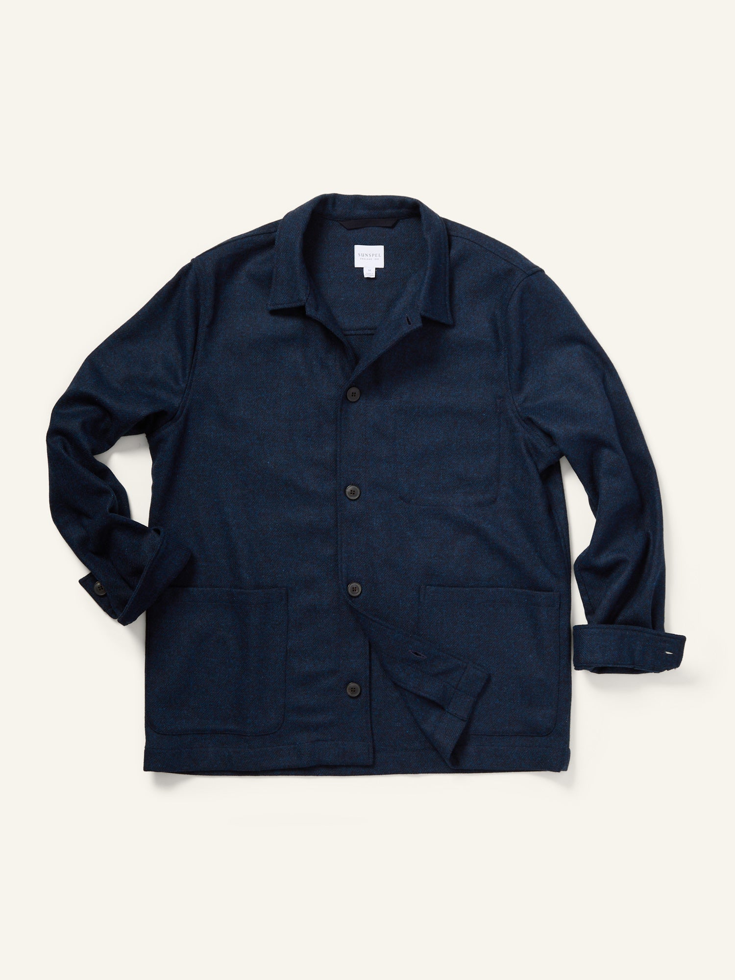 Wool Twin Pocket Jacket Navy Melange