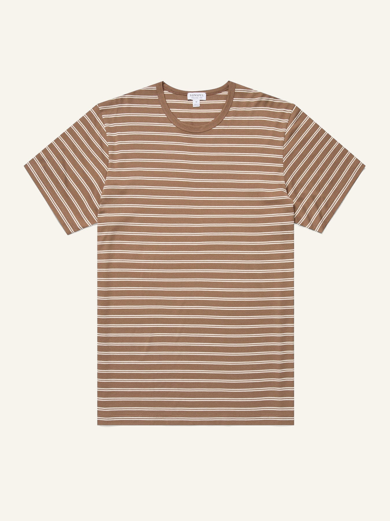 Classic T-Shirt Tramline Dk. Sand/Ecru