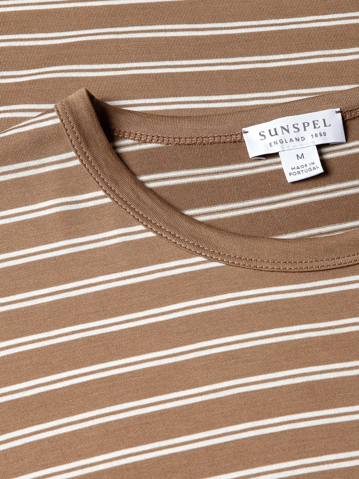 Classic T-Shirt Tramline Dk. Sand/Ecru