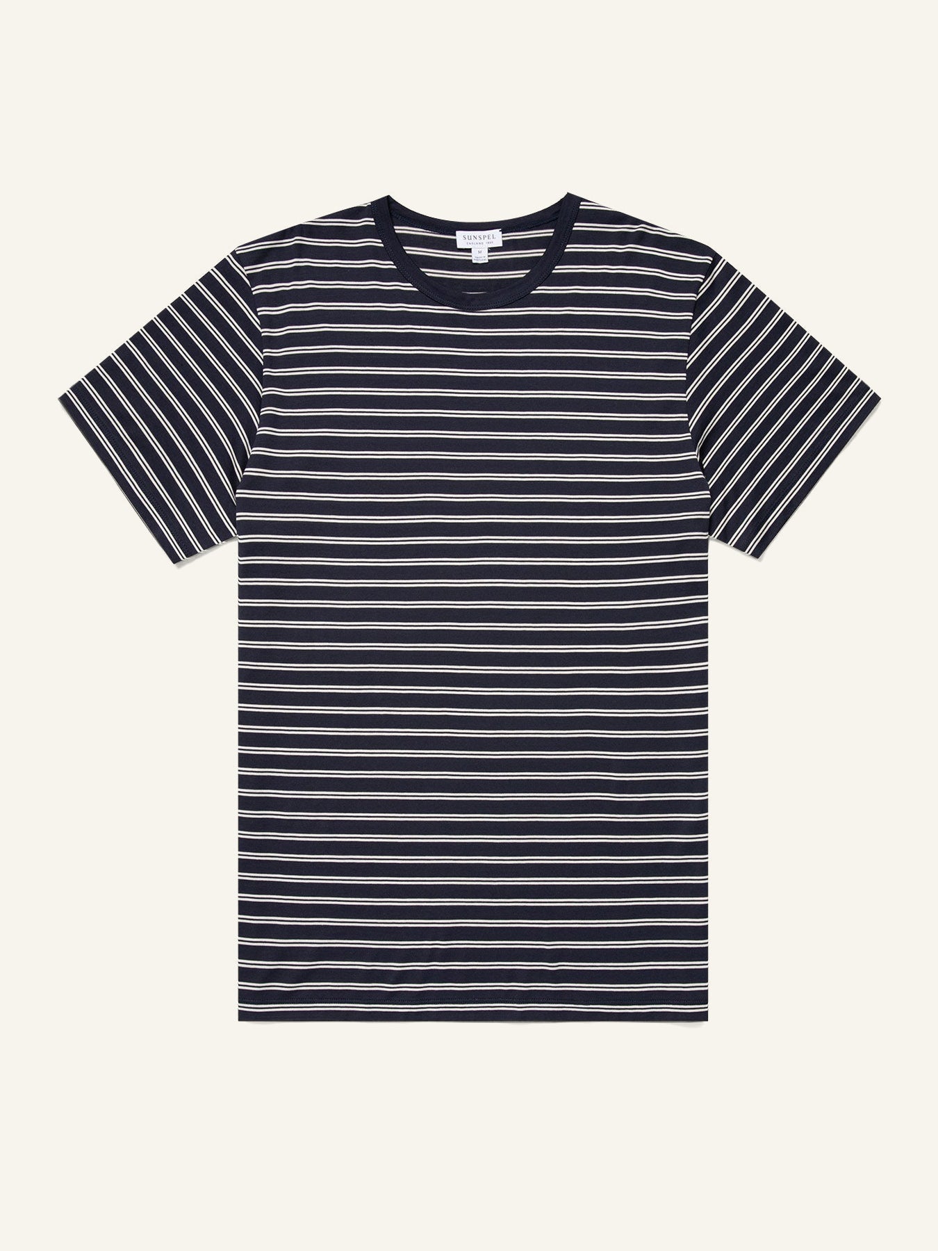 Classic T-Shirt Tramline Navy/Ecru