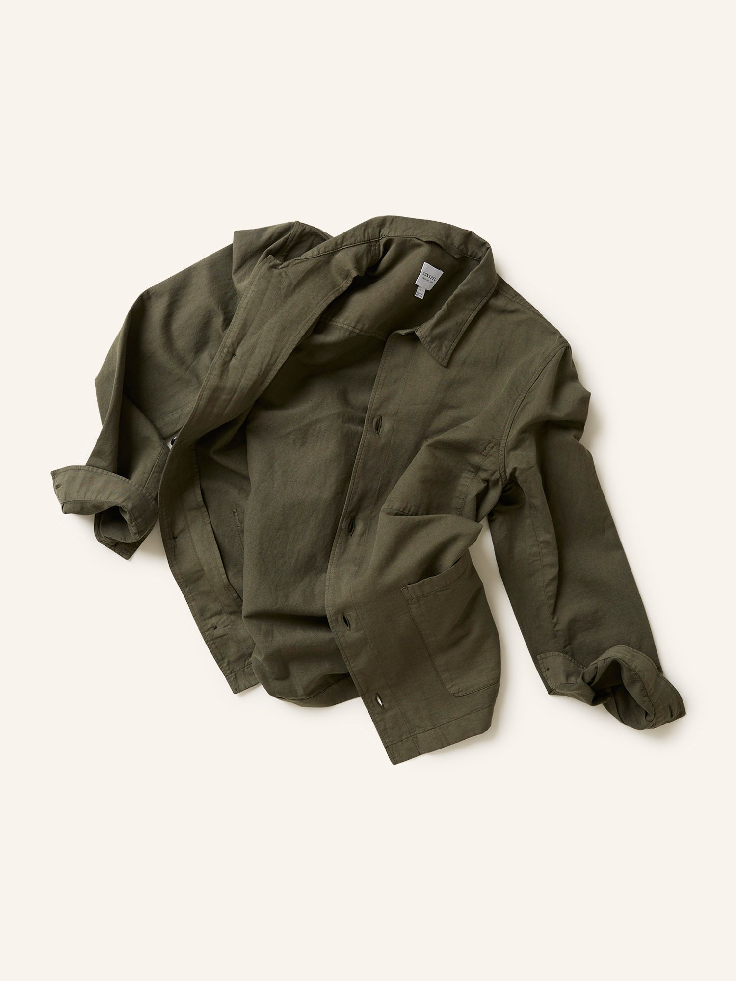 Cotton Linen Twin Pocket Jacket Khaki