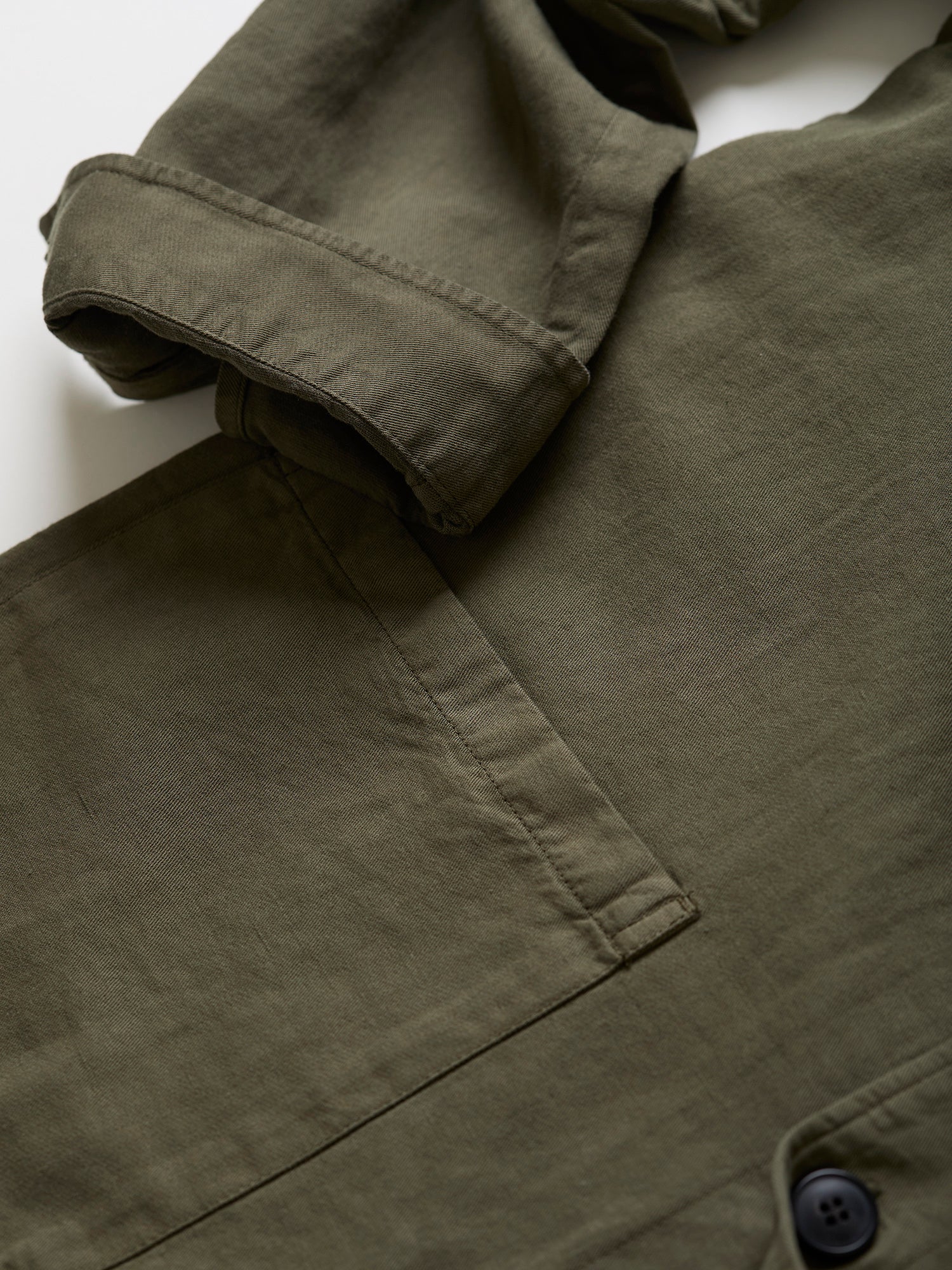 Cotton Linen Twin Pocket Jacket Khaki