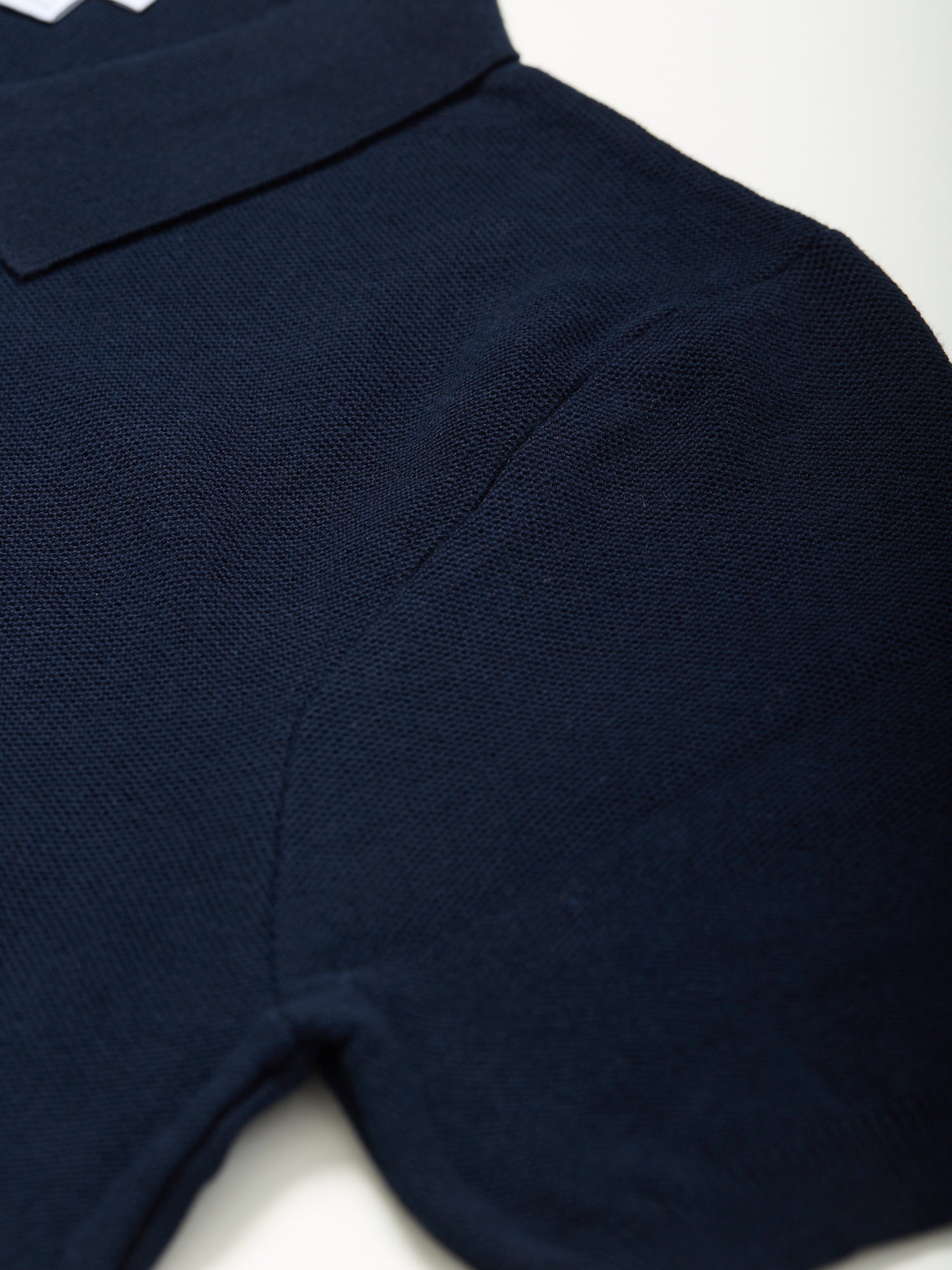 Fine Texture Knit Polo Shirt Navy