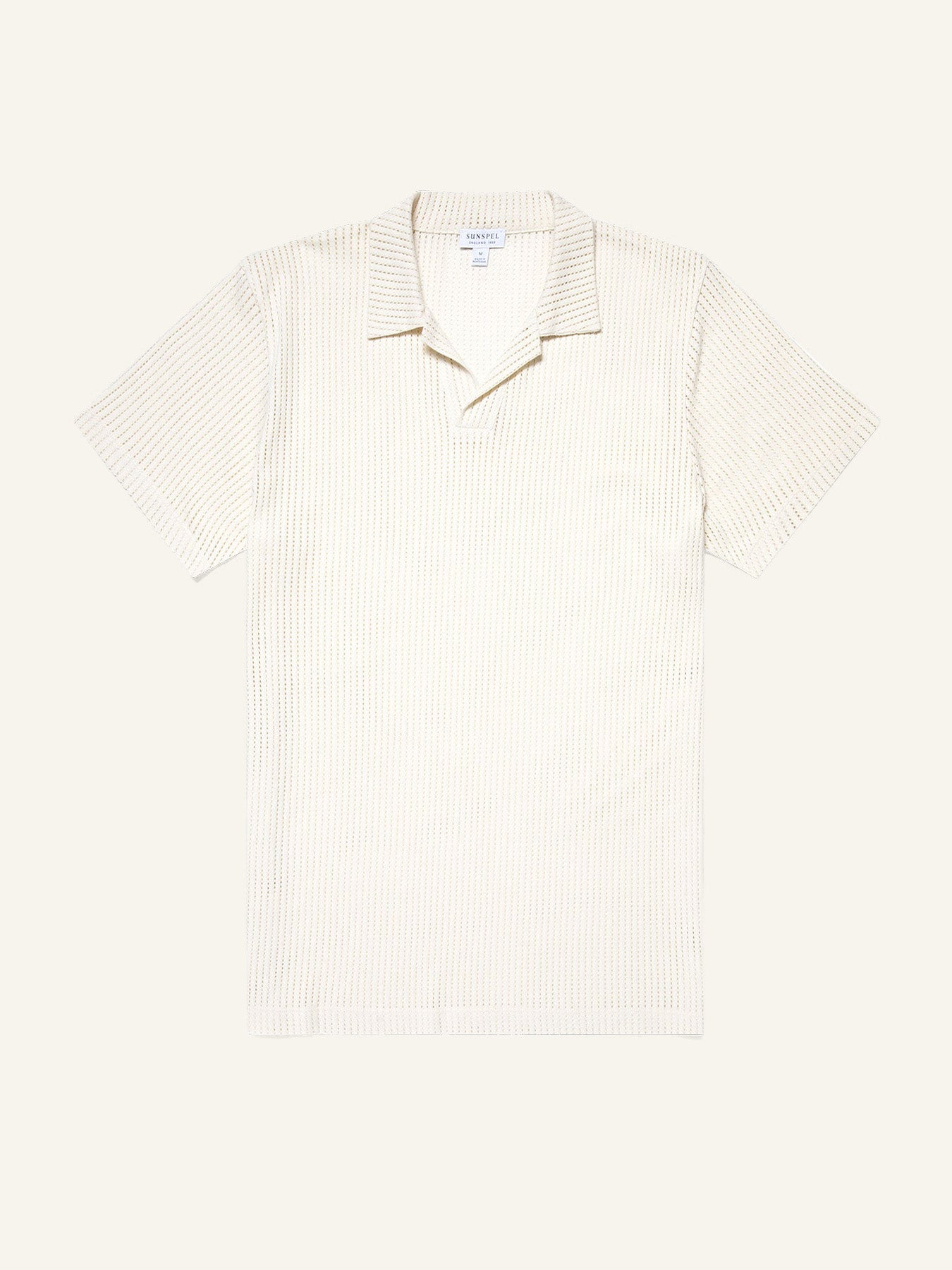 Linear Mesh Polo Ecru