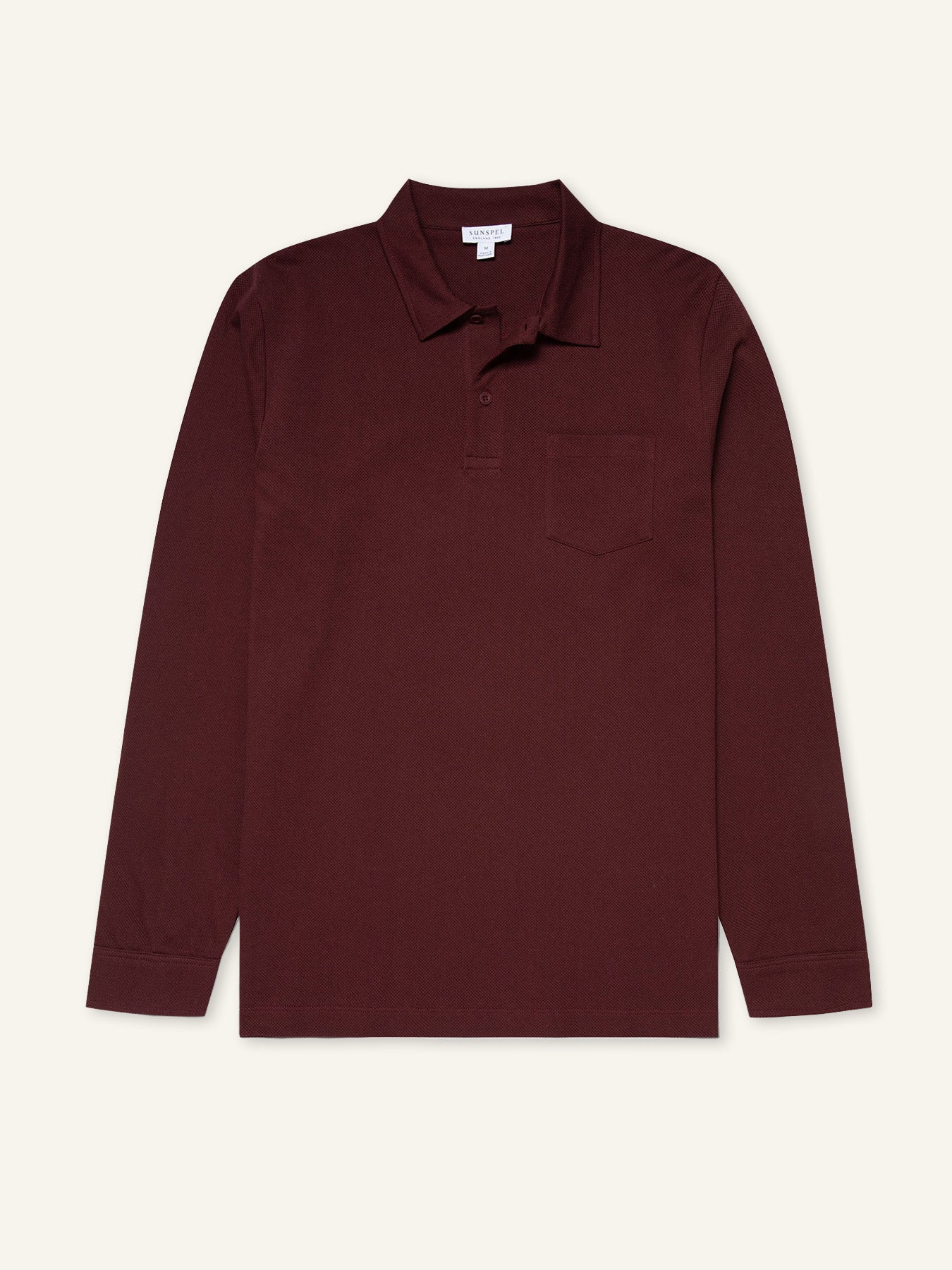 Long Sleeve Riviera Polo Shirt Maroon