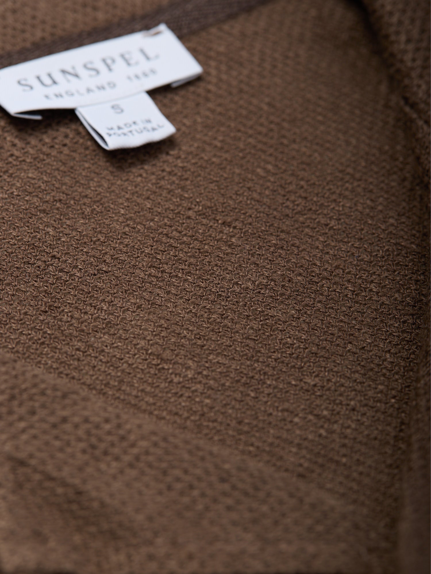 Linen Pique Polo Shirt Dark Walnut