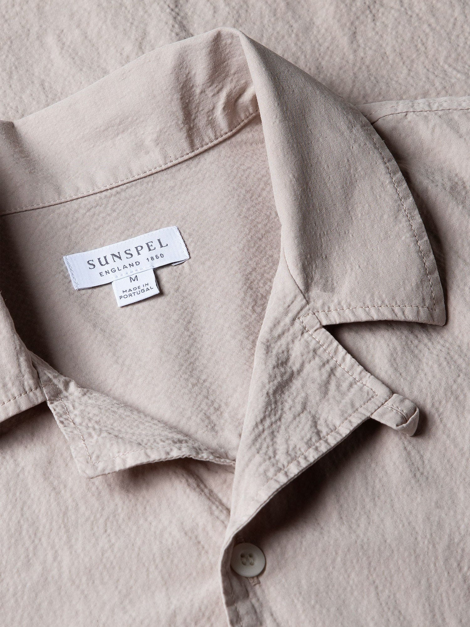 Seersucker Camp Collar Shirt Lt. Sand