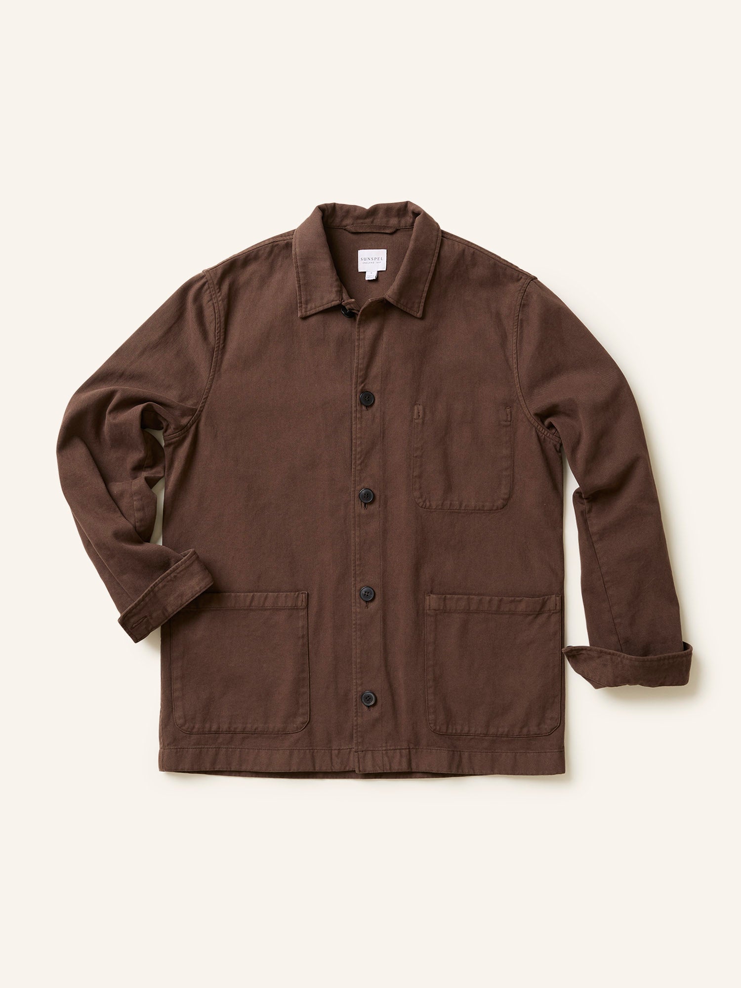 Cotton Twill Twin Pocket Jacket Mid Brown