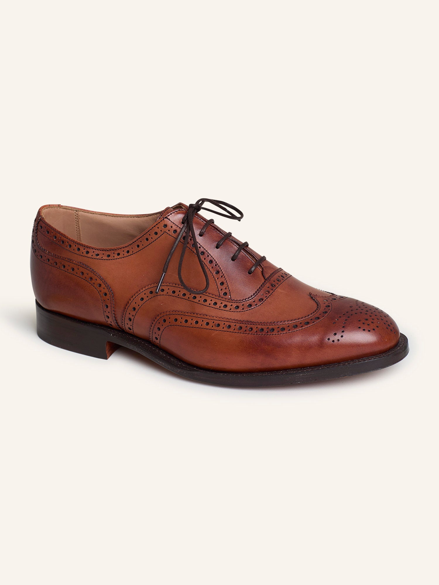 Norfolk Brogue Shoes Chestnut Burnished Calf