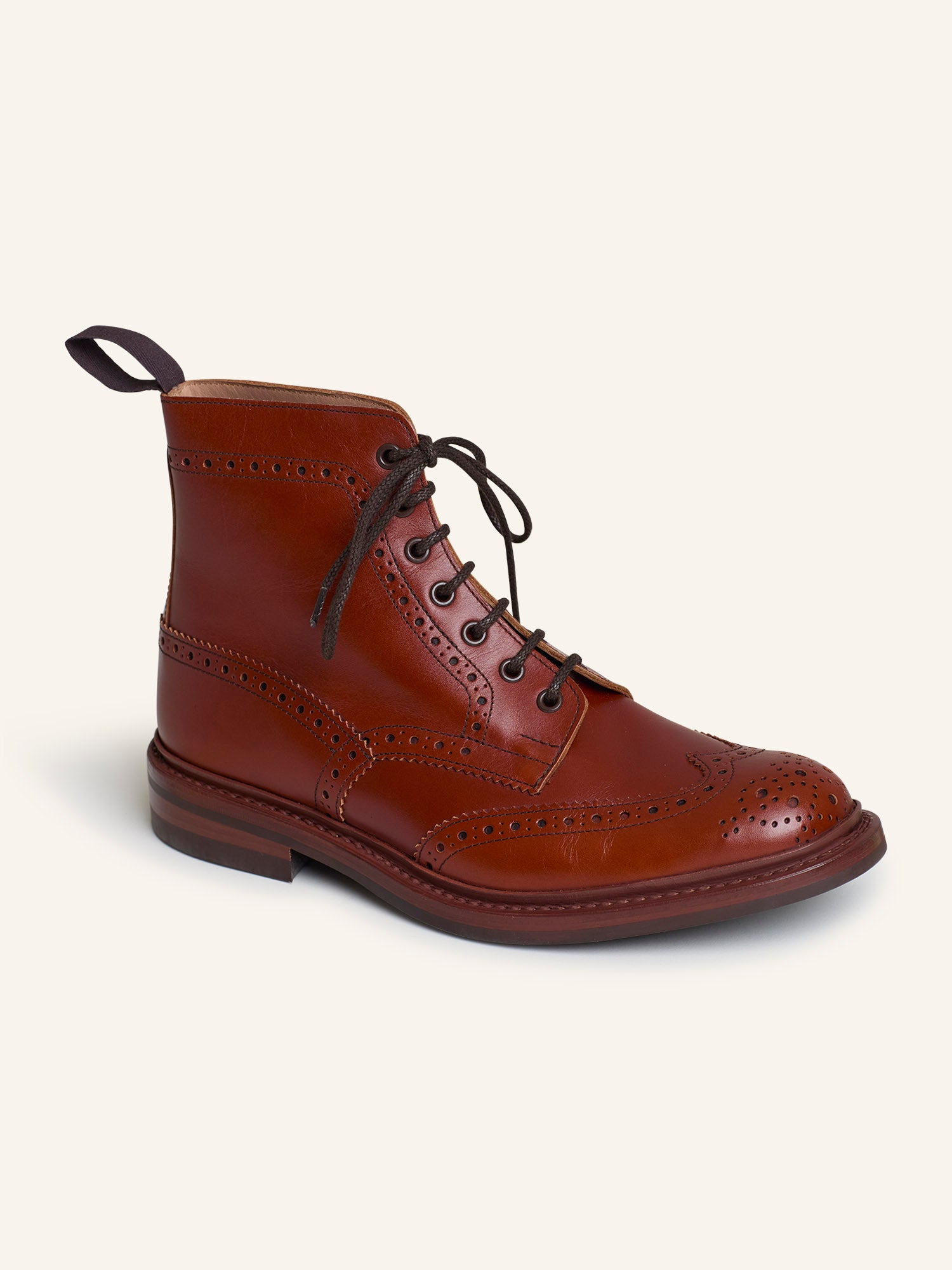 Stow Country Brogue Boots Marron Antique Calf