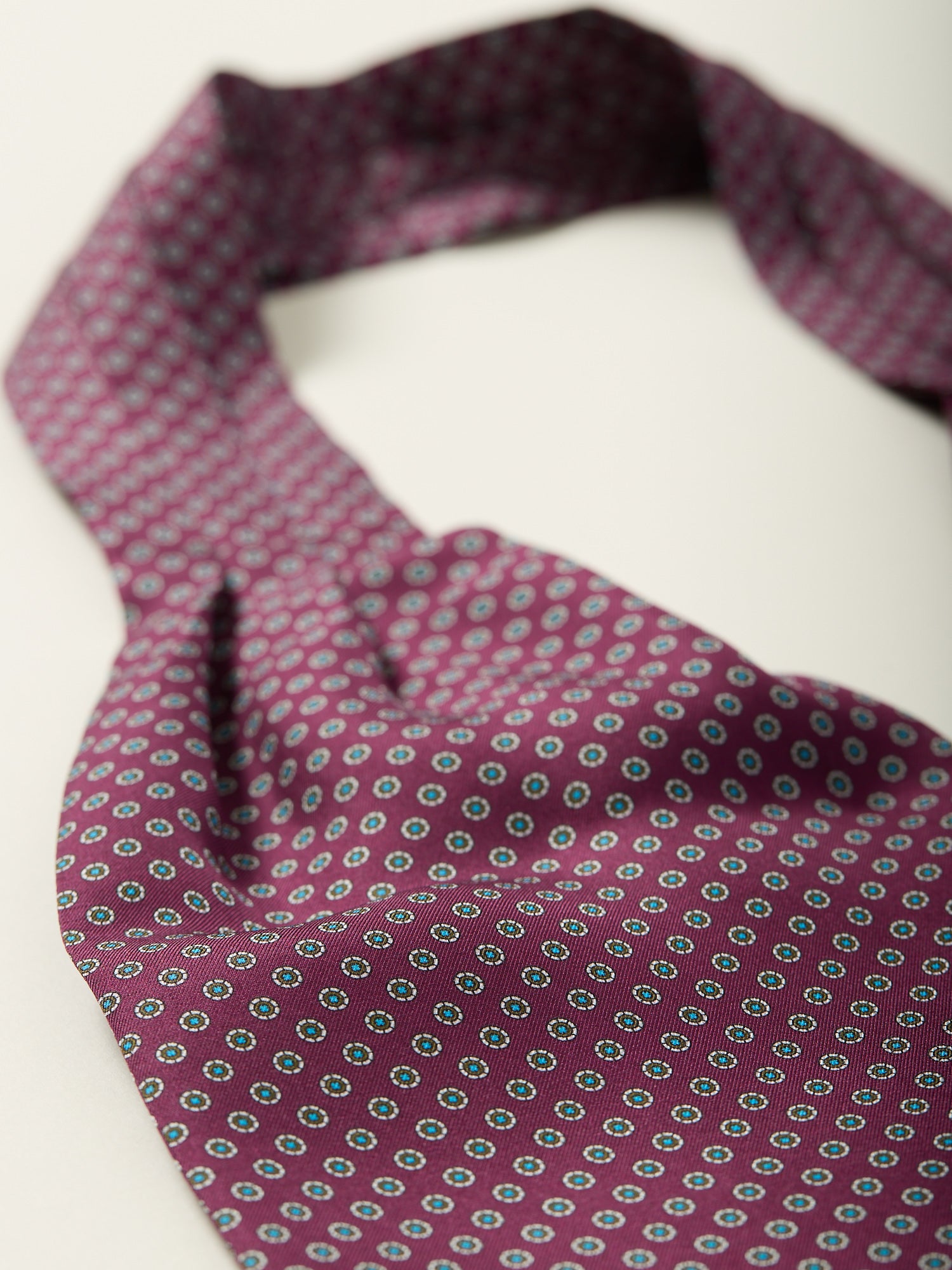Floral Print Silk Cravat Burgundy