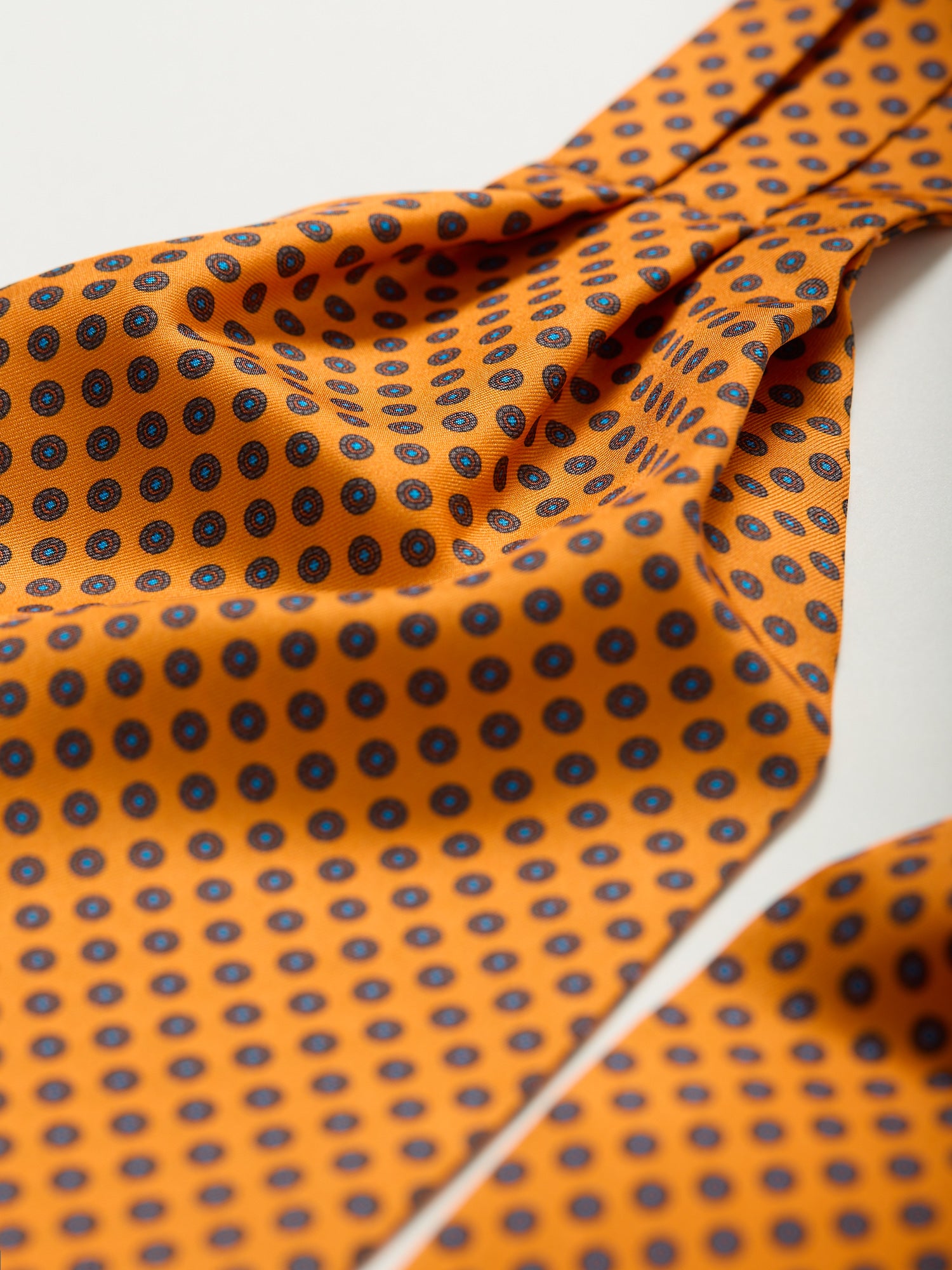 Floral Print Silk Cravat Marigold