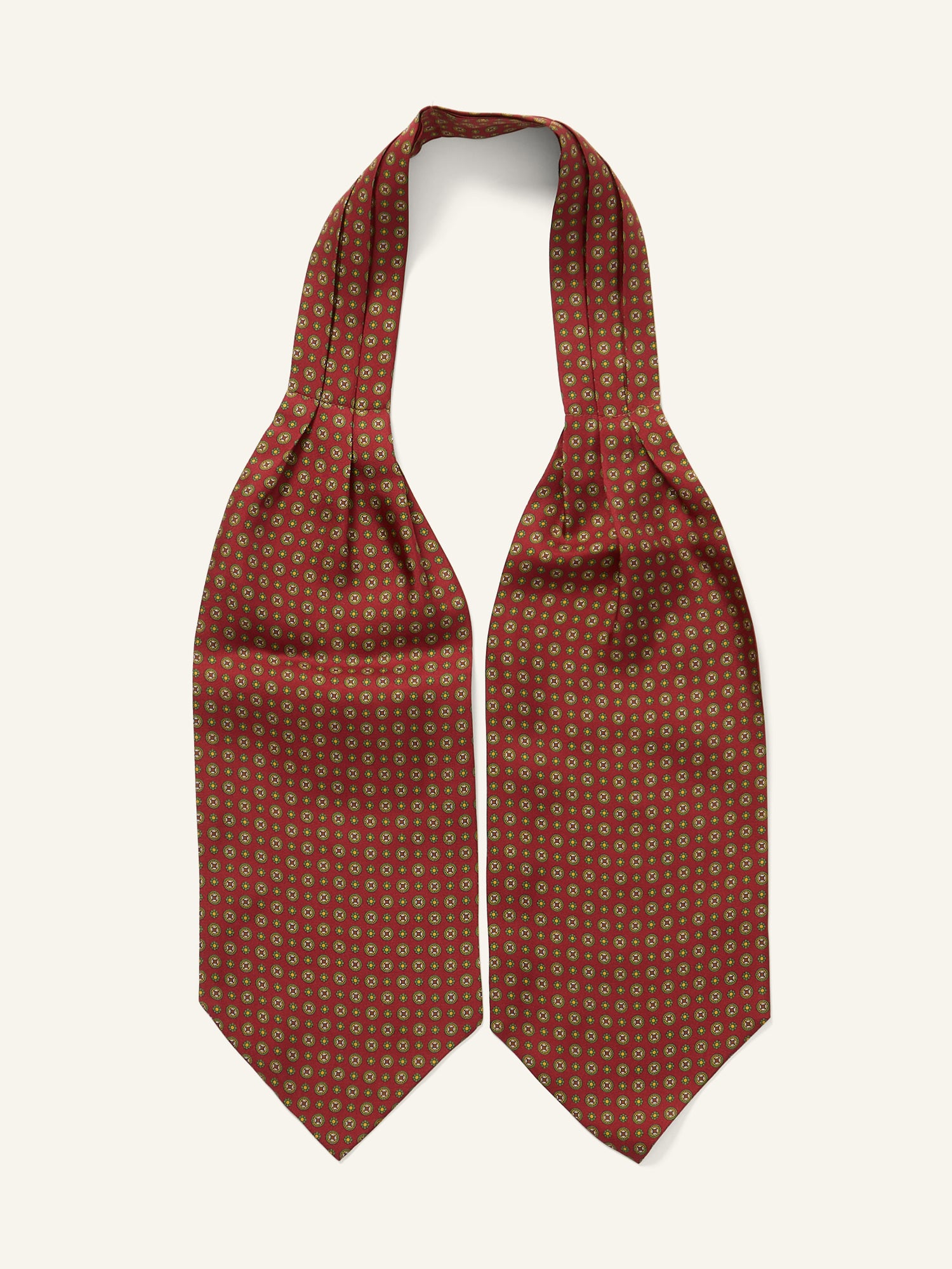 Floral Print Silk Cravat Red