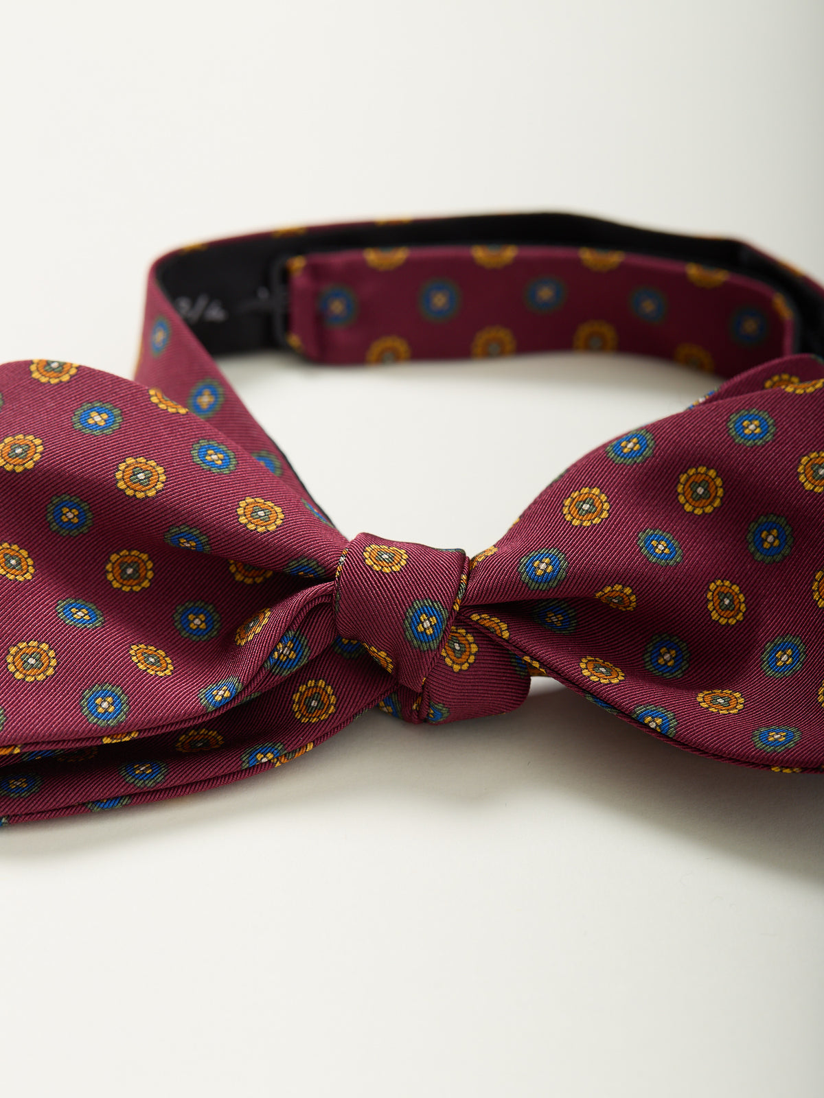 Floral Print Royal Irish Poplin Bow Tie Burgundy