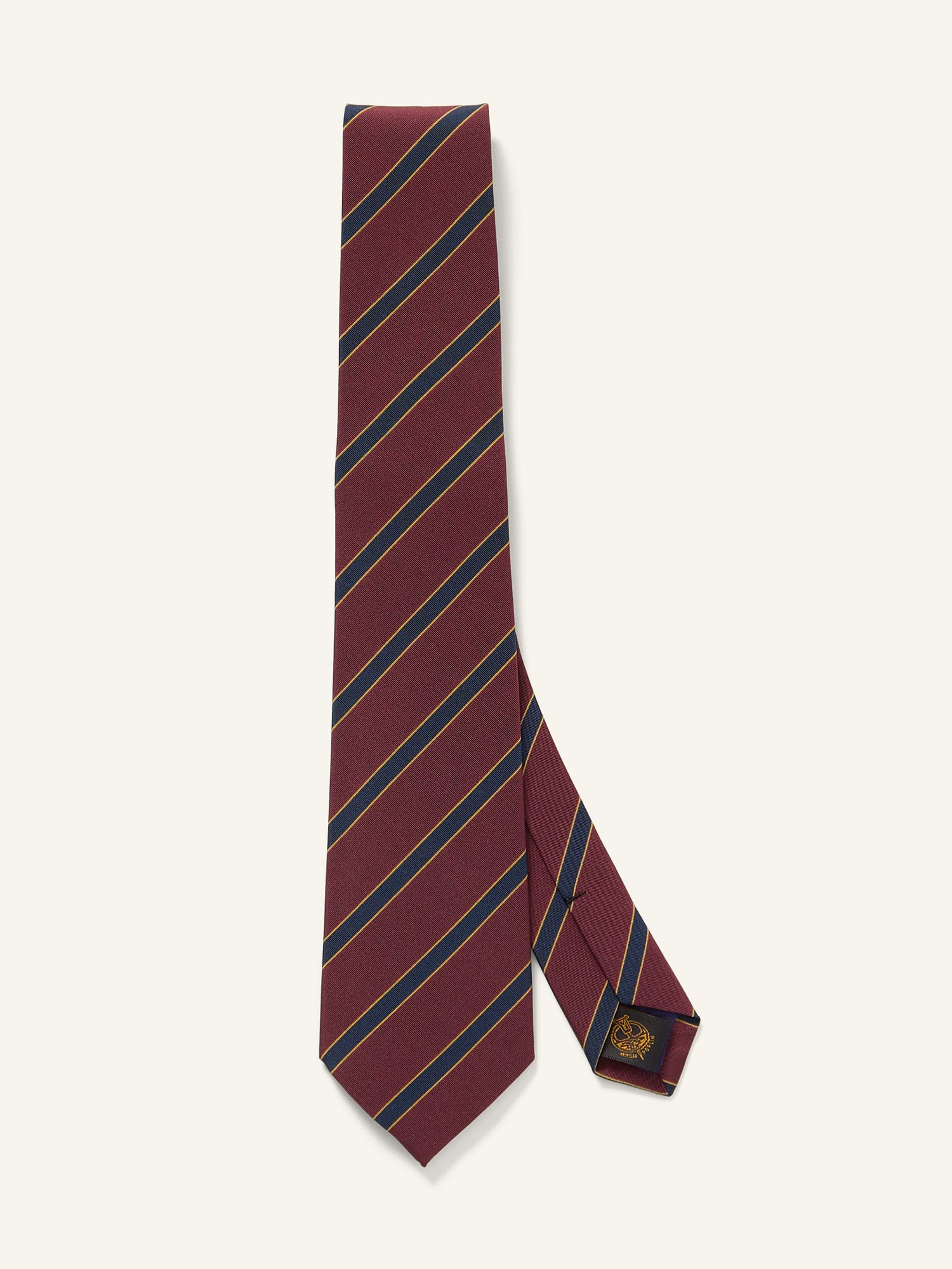 Guards Stripe Royal Irish Poplin Tie Burgundy