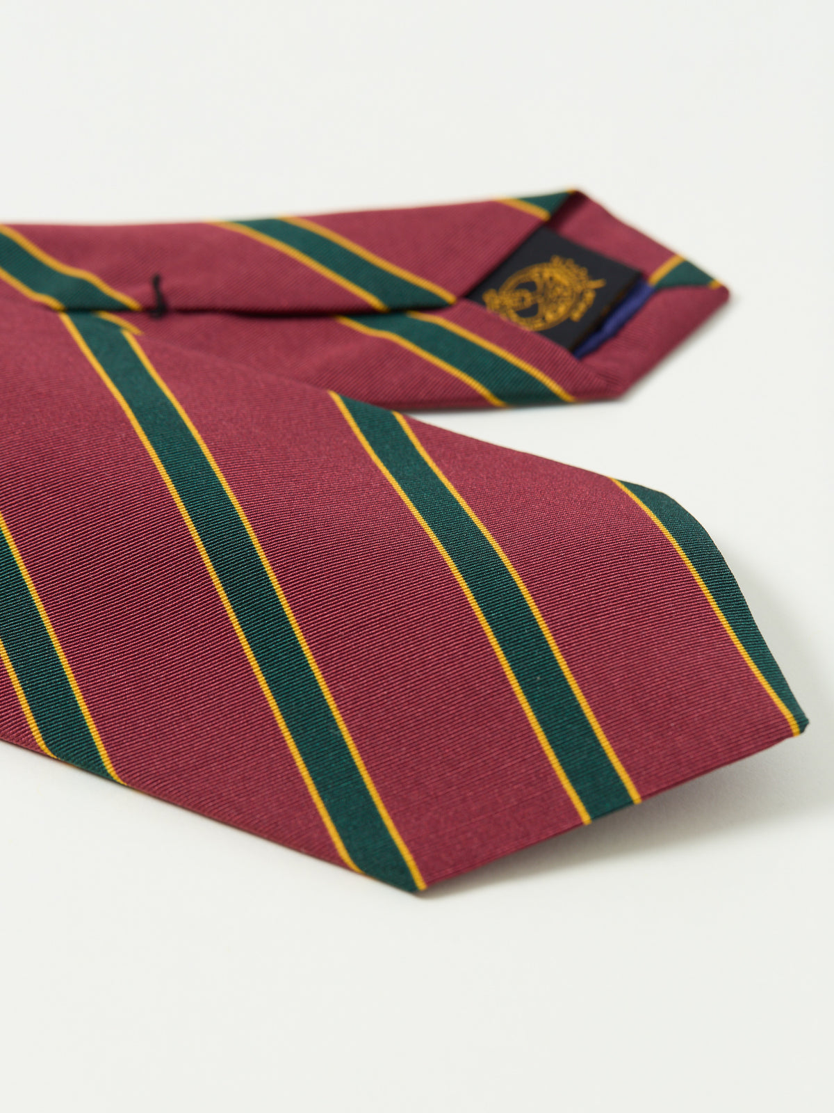 Guards Stripe Royal Irish Poplin Tie Burgundy/Green