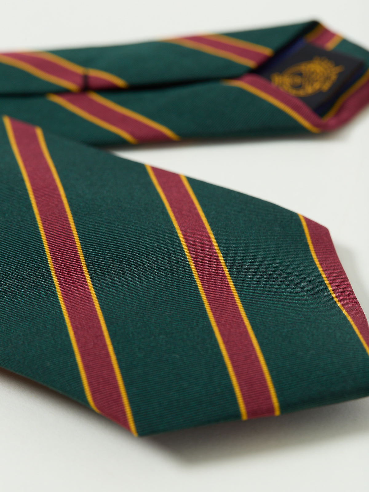 Guards Stripe Royal Irish Poplin Tie Green/Red