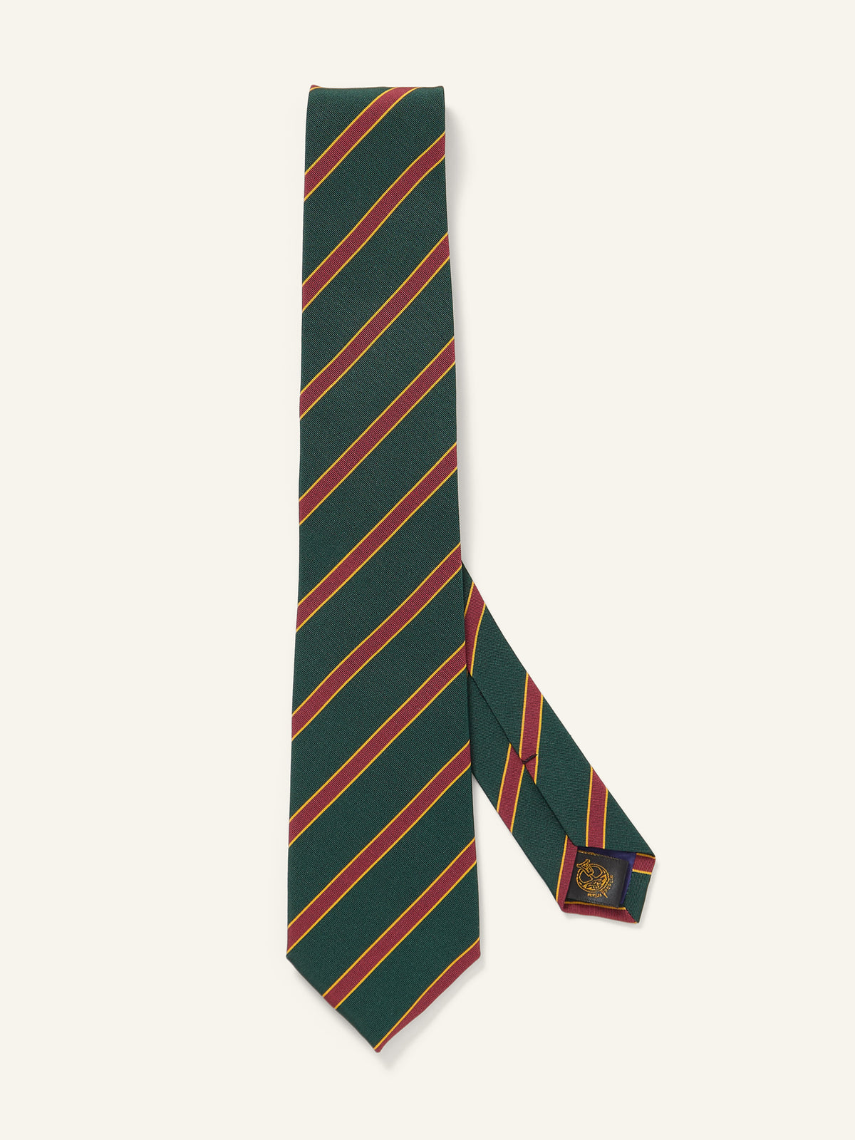 Guards Stripe Royal Irish Poplin Tie Green/Red