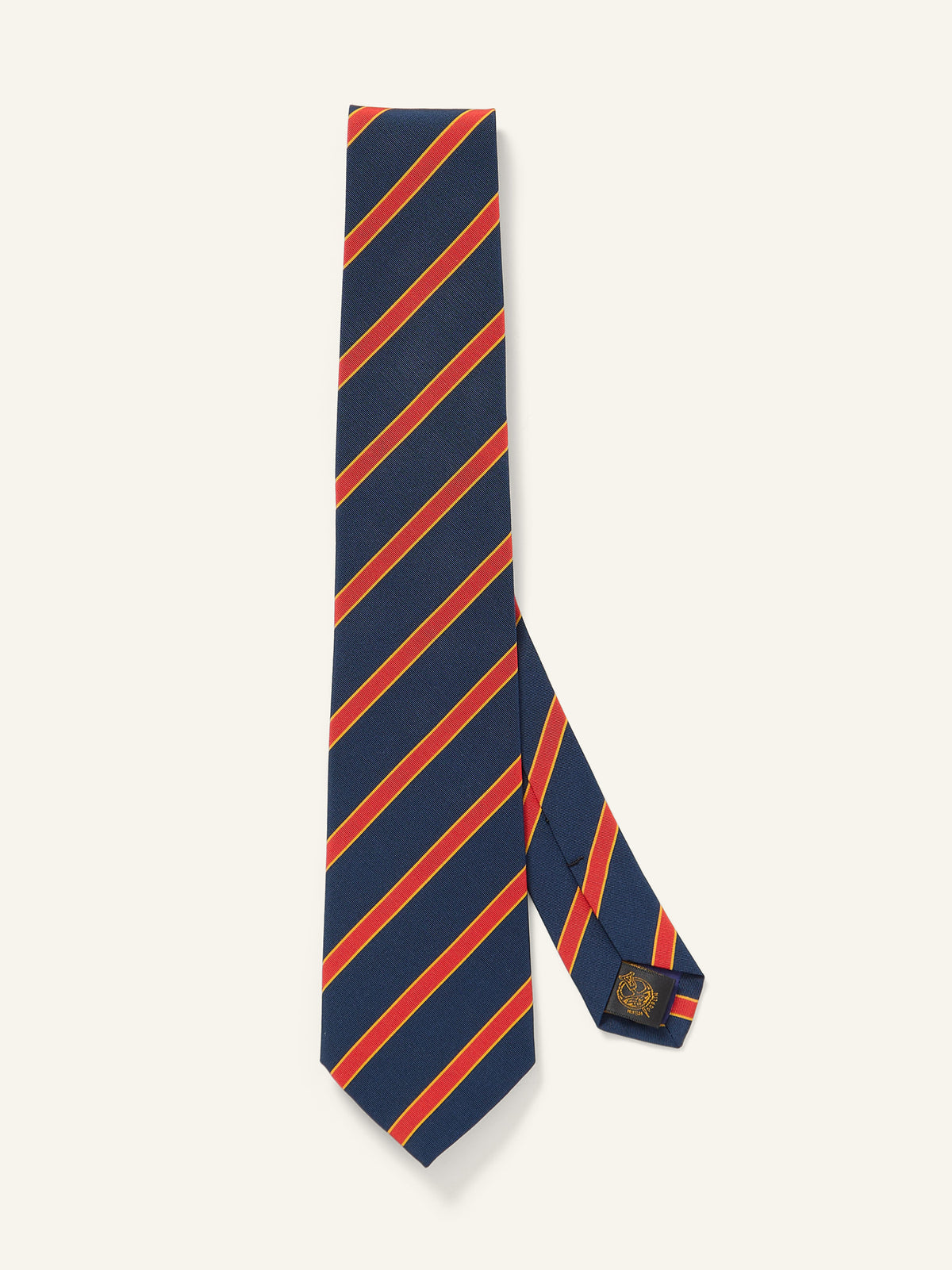 Guards Stripe Royal Irish Poplin Tie Navy/Red