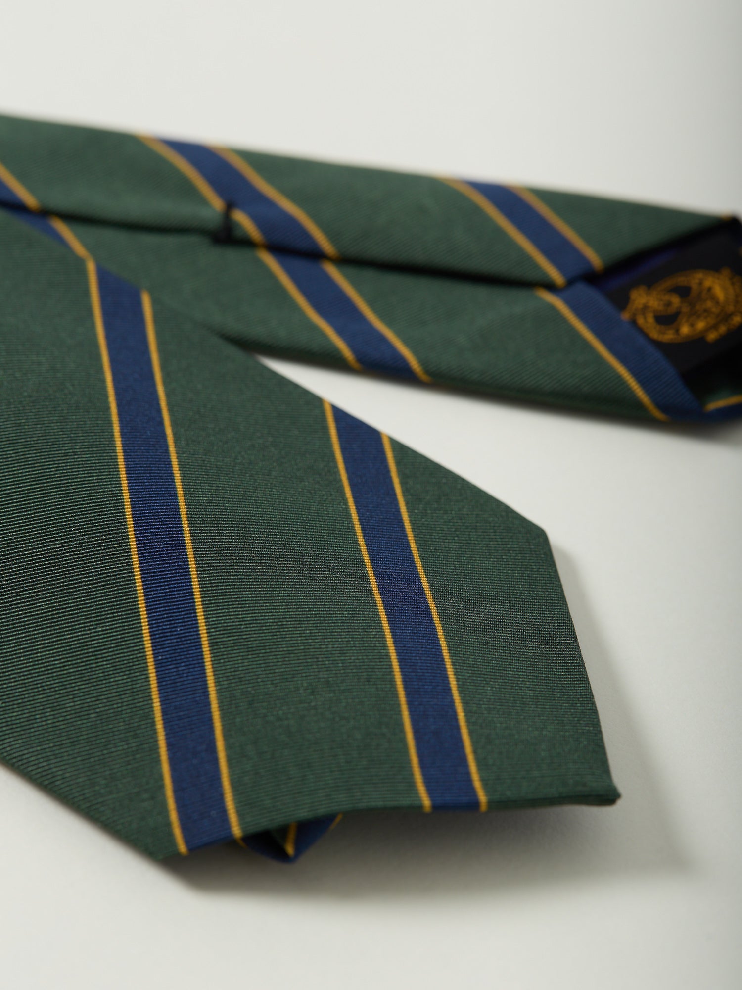 Guards Stripe Royal Irish Poplin Tie Olive