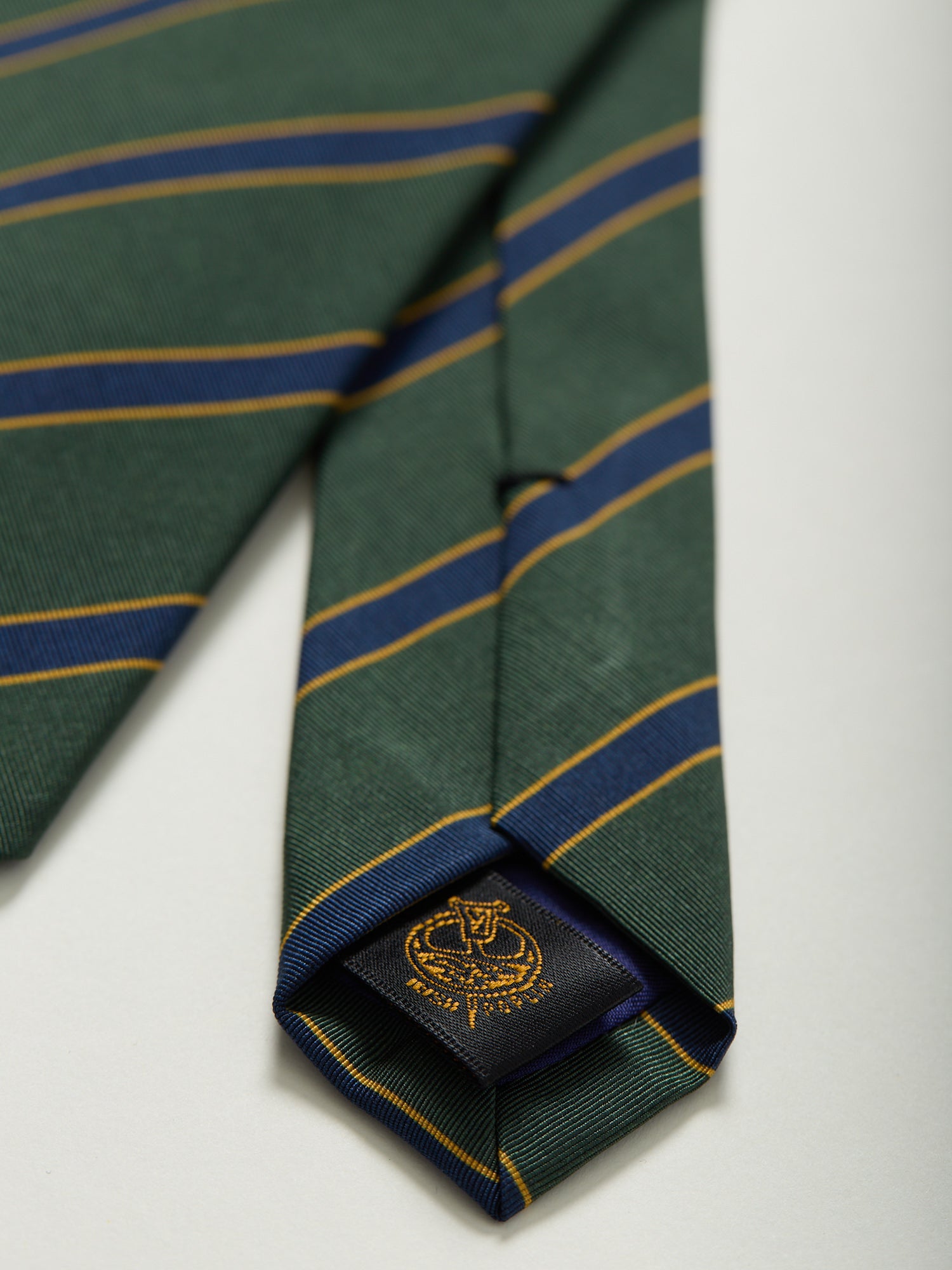 Guards Stripe Royal Irish Poplin Tie Olive