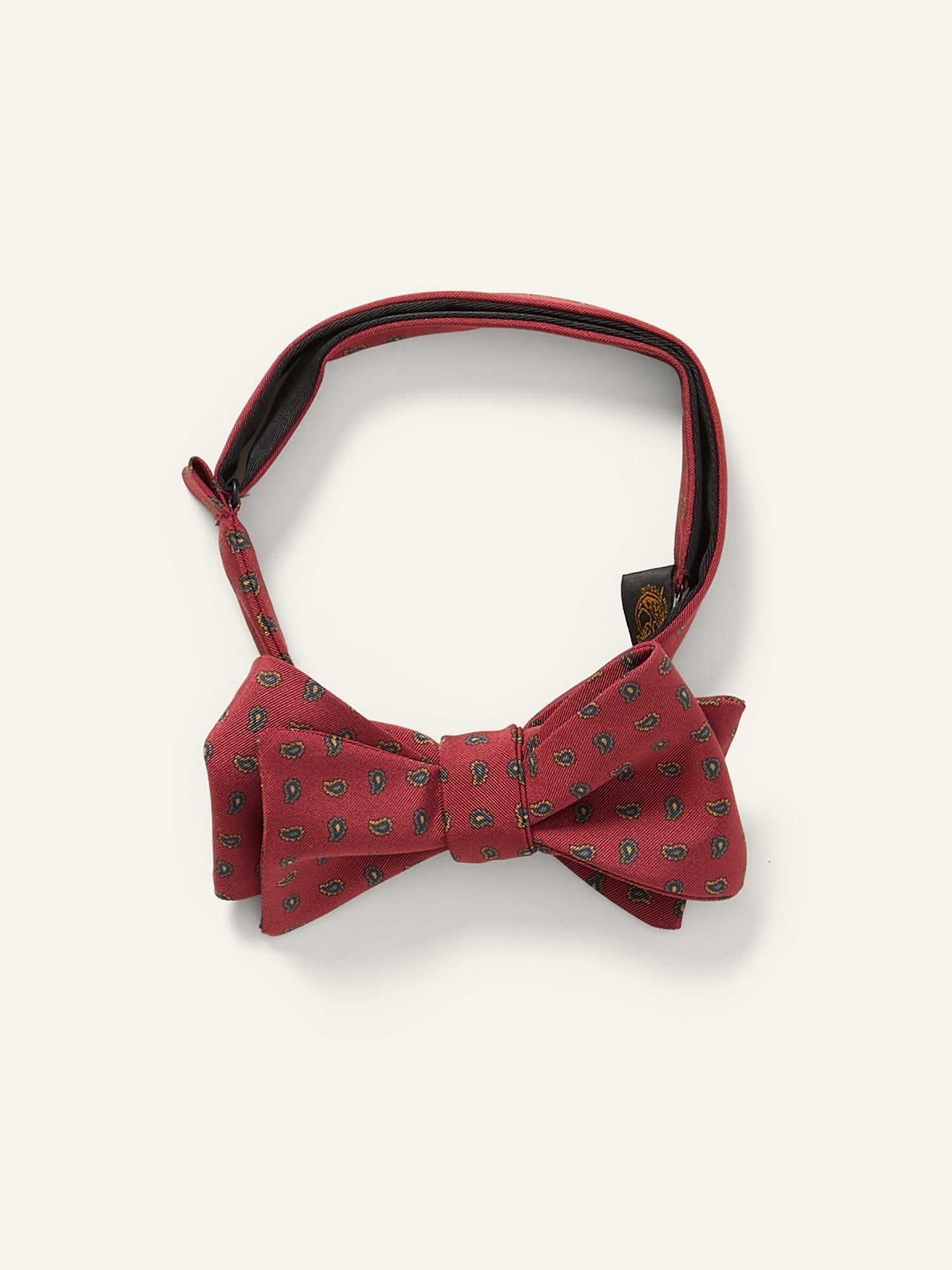 Paisley Print Royal Irish Poplin Bow Tie Red
