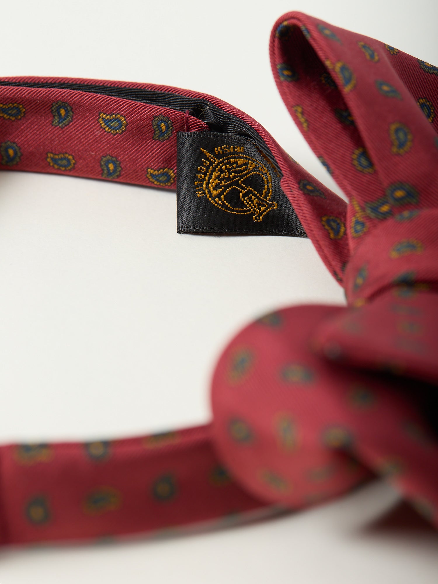 Paisley Print Royal Irish Poplin Bow Tie Red