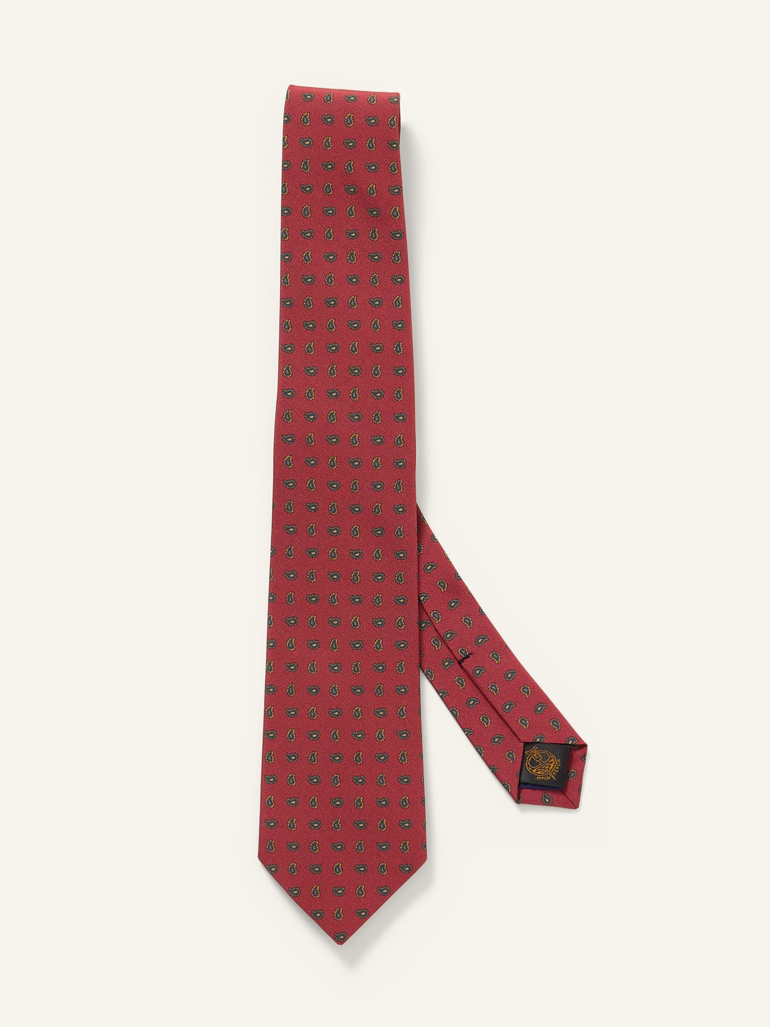 Paisly Print Royal Irish Poplin Tie Red