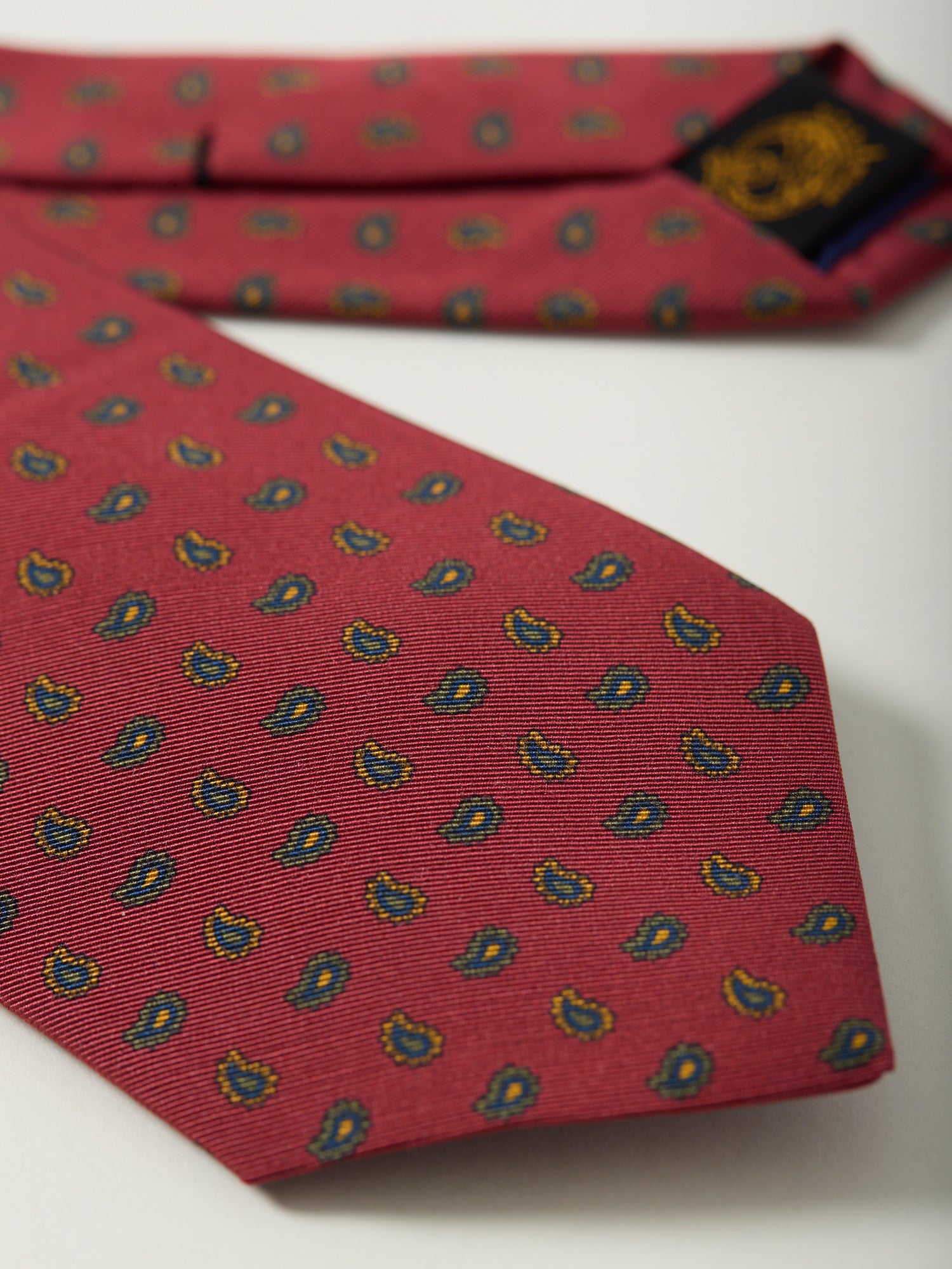 Paisly Print Royal Irish Poplin Tie Red
