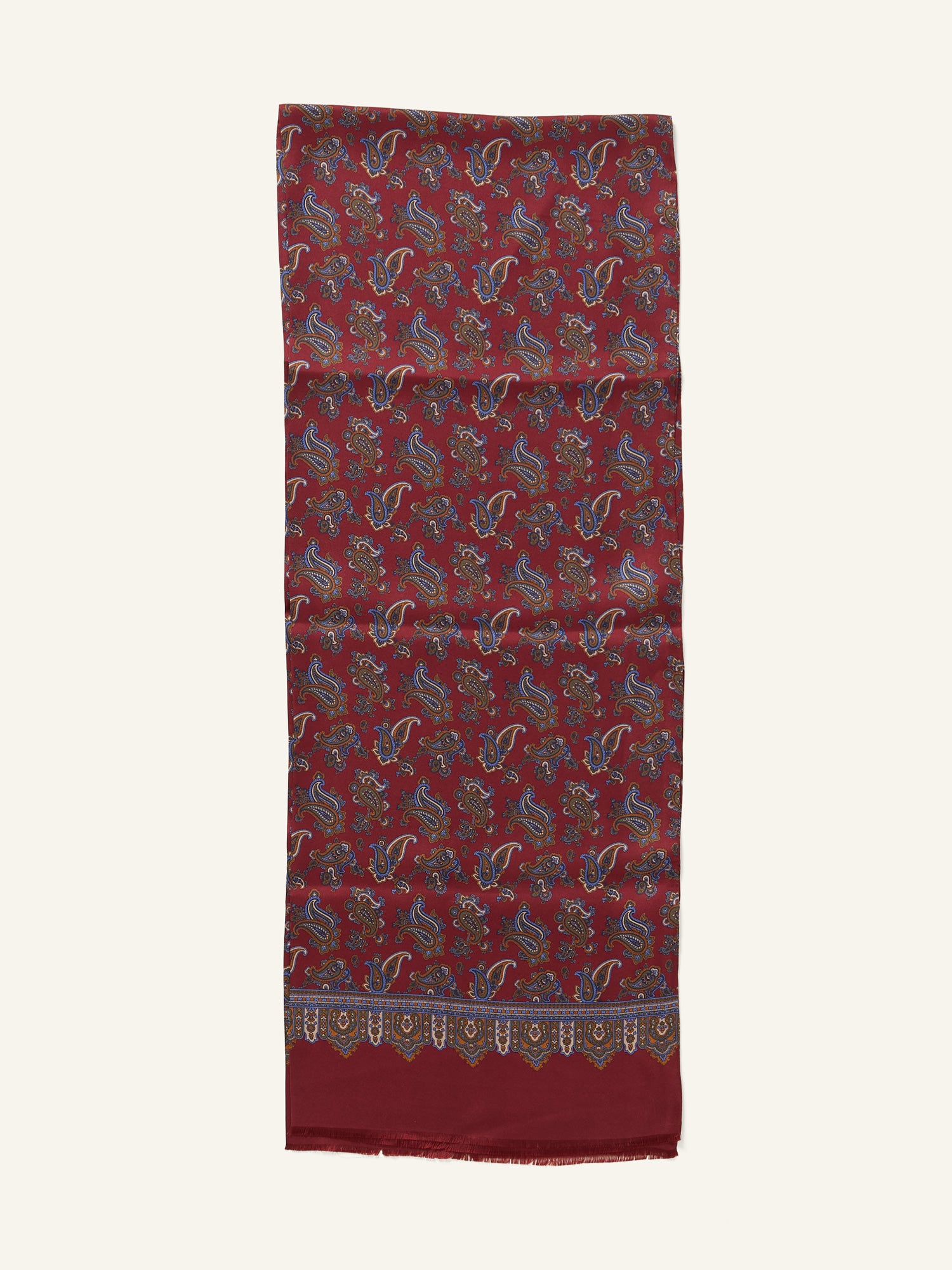 Paisley Print Silk Dress Scarf Burgundy