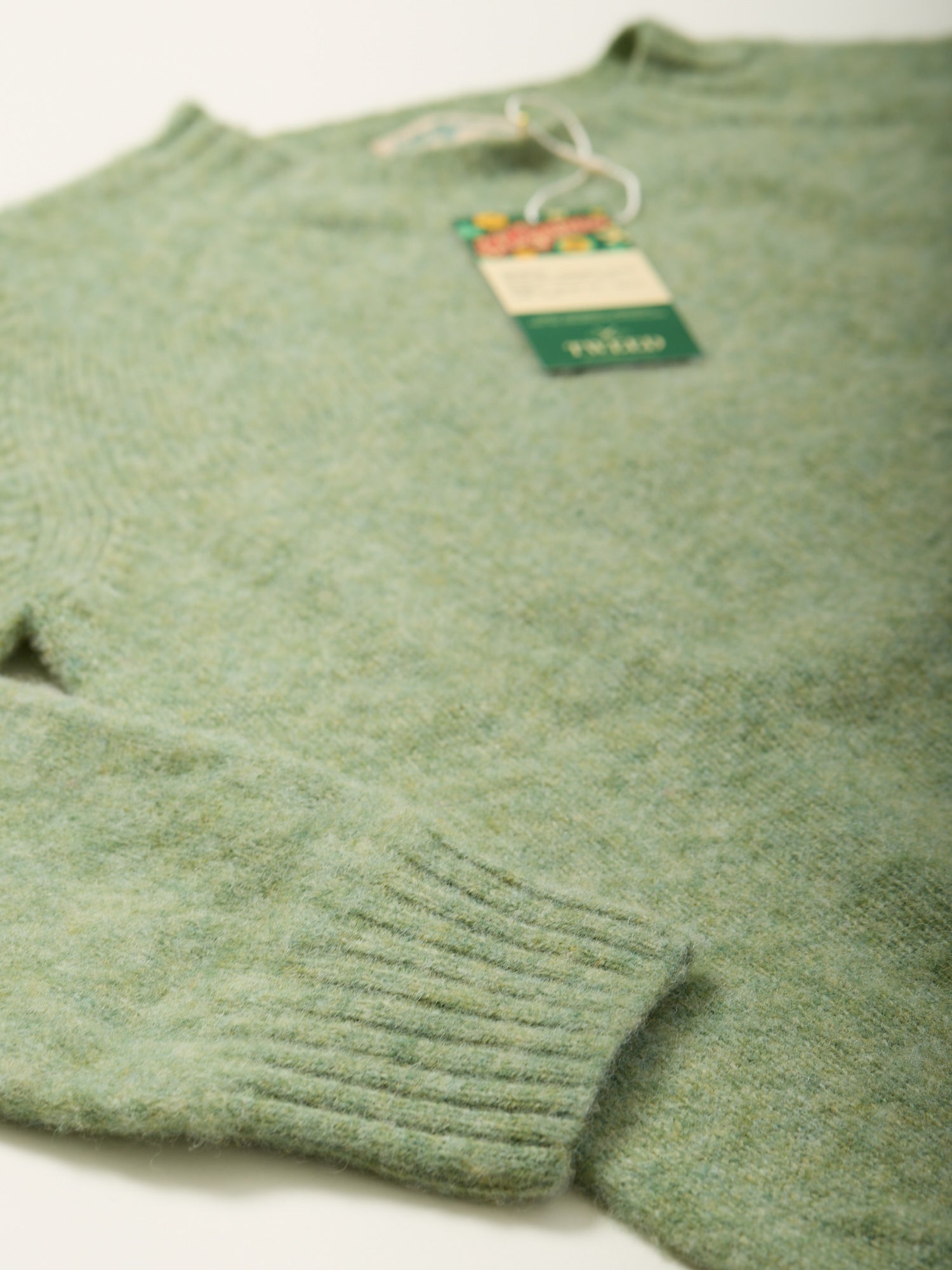 The Shagadelic Brushed Shetland Crewneck Sage