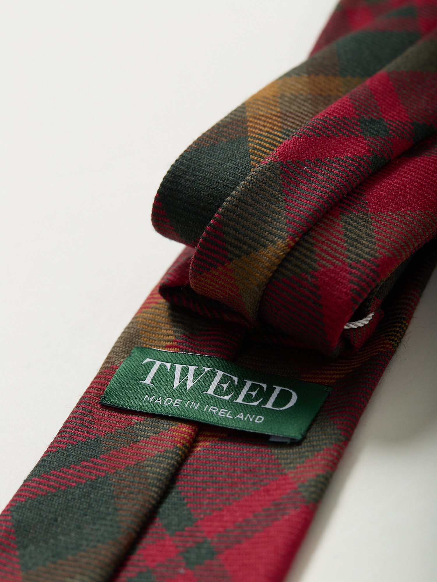 Tartan Wool Tie Red/Olive