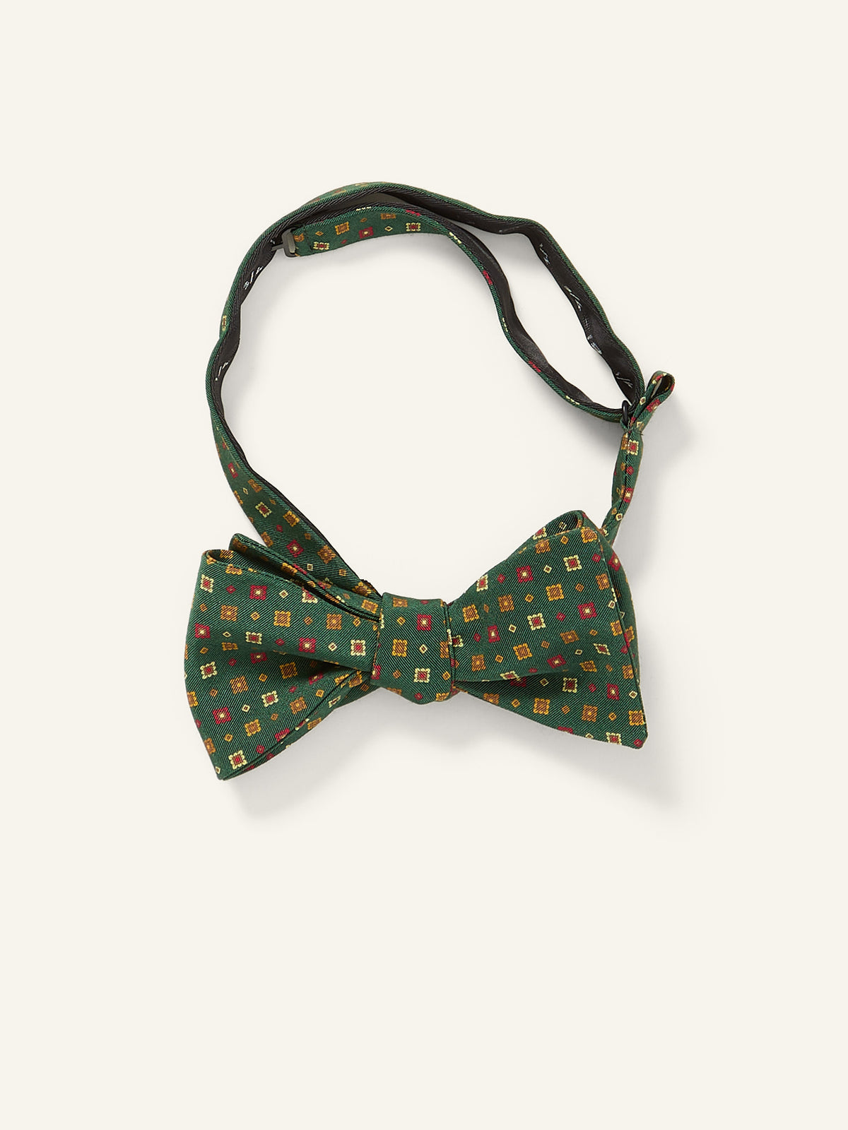 Tile Print Royal Irish Poplin Bow Tie Green