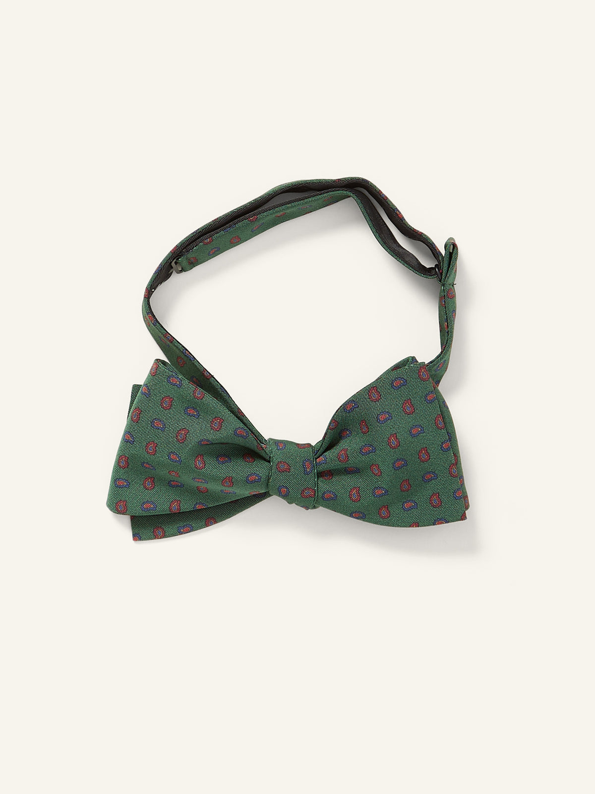 Paisley Print Royal Irish Poplin Bow Tie Olive