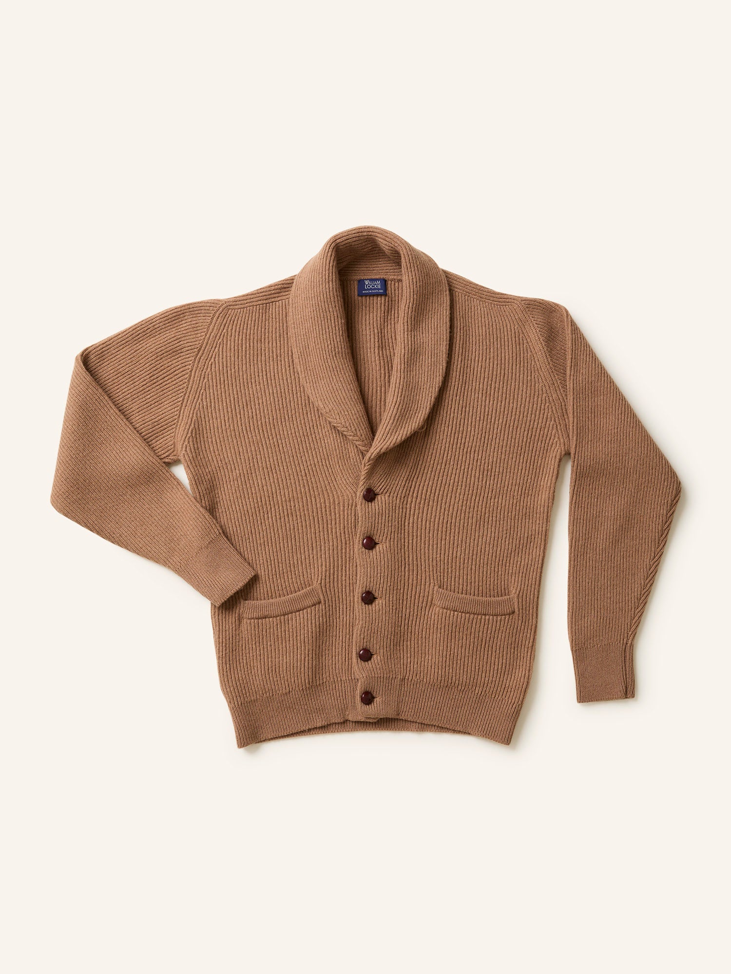 Camel Hair Shawl Collar Cardigan