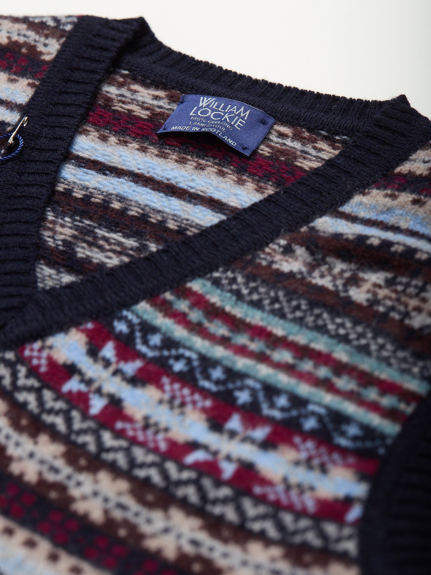 Lambswool Fairisle Slipover Navy