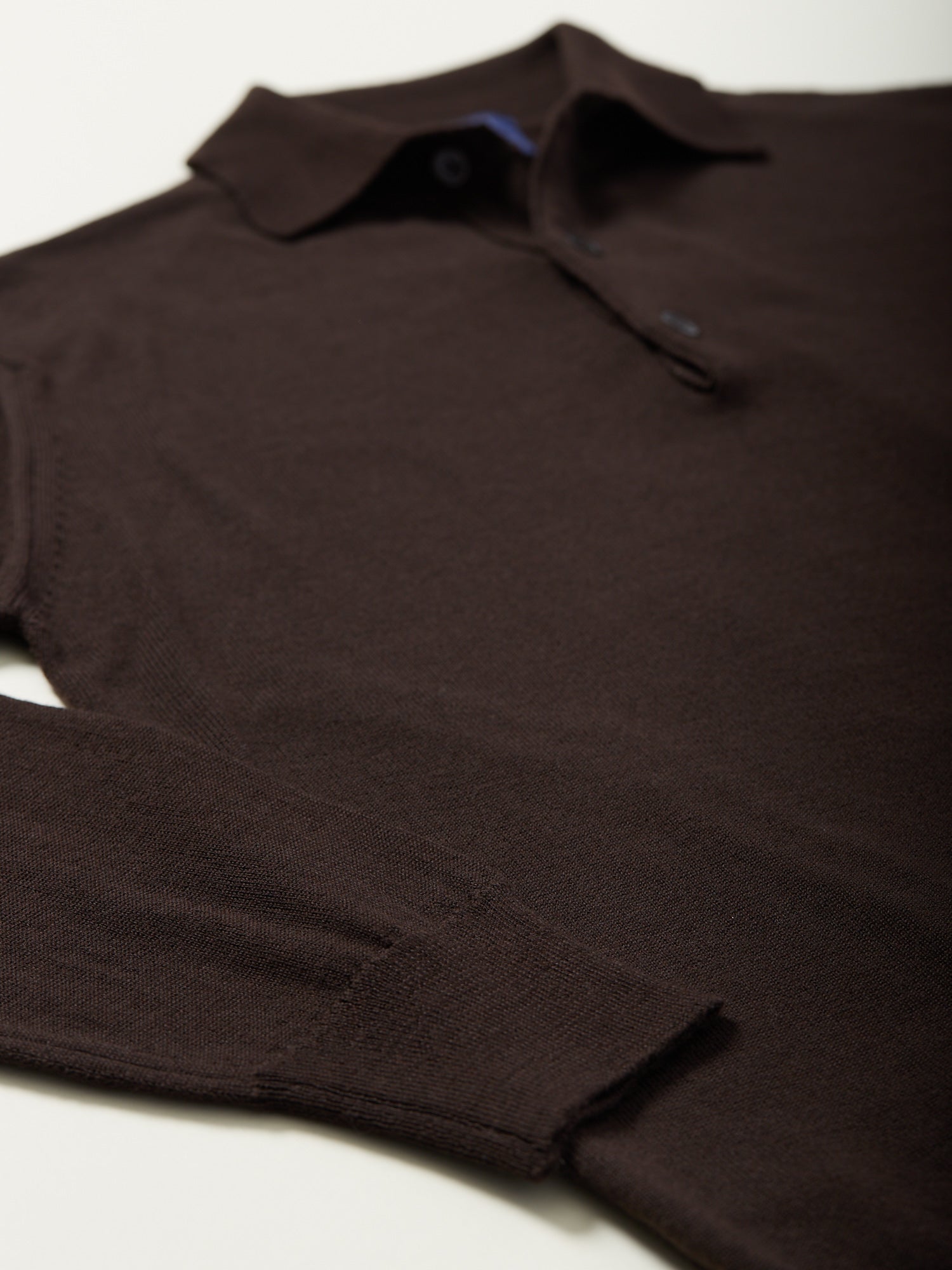 Merino Polo Neck Brown