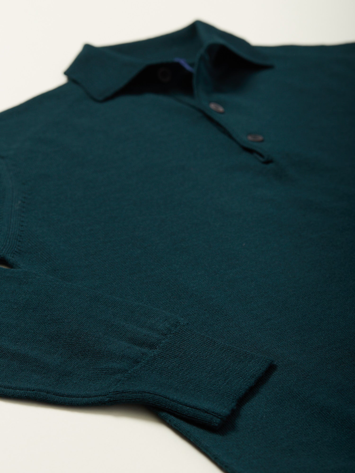 Merino Polo Neck Tartan Green