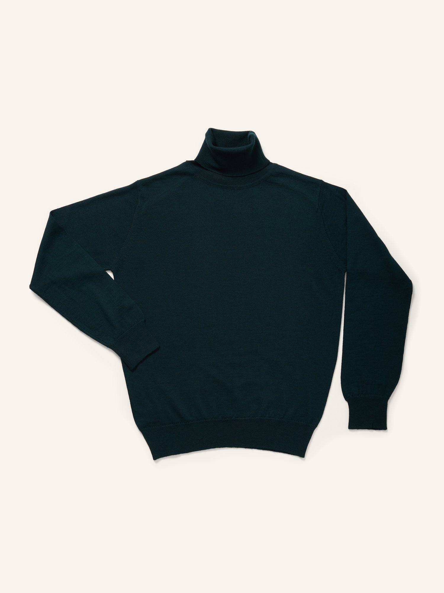Merino Roll Neck Tartan Green
